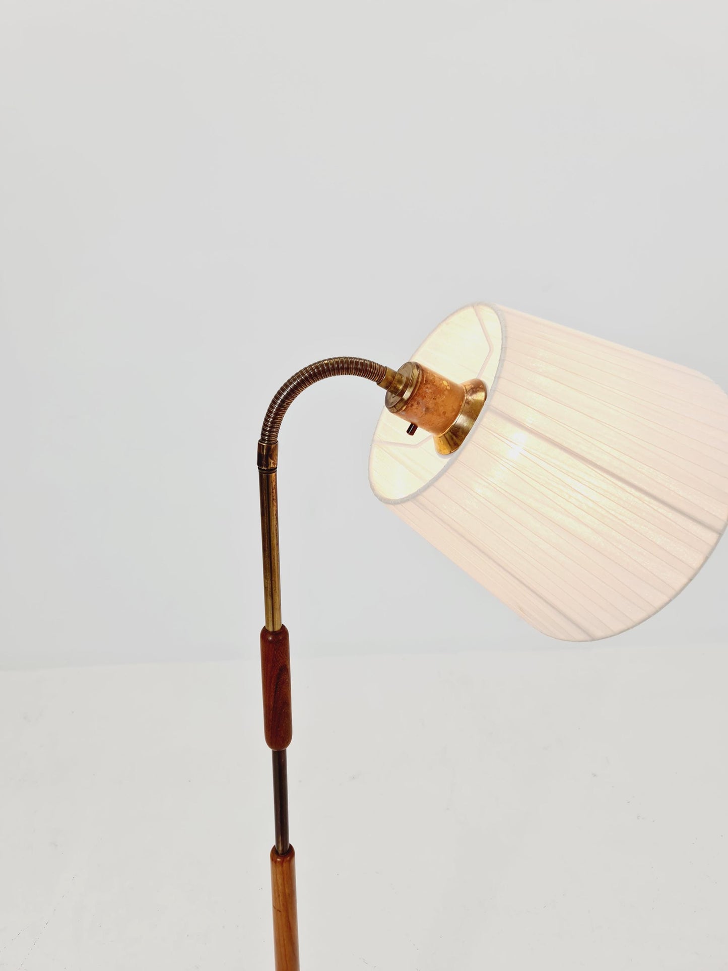 Vintage Swedish Mahagoni floor lamp by Solbackens Svarveri AB, 1970s