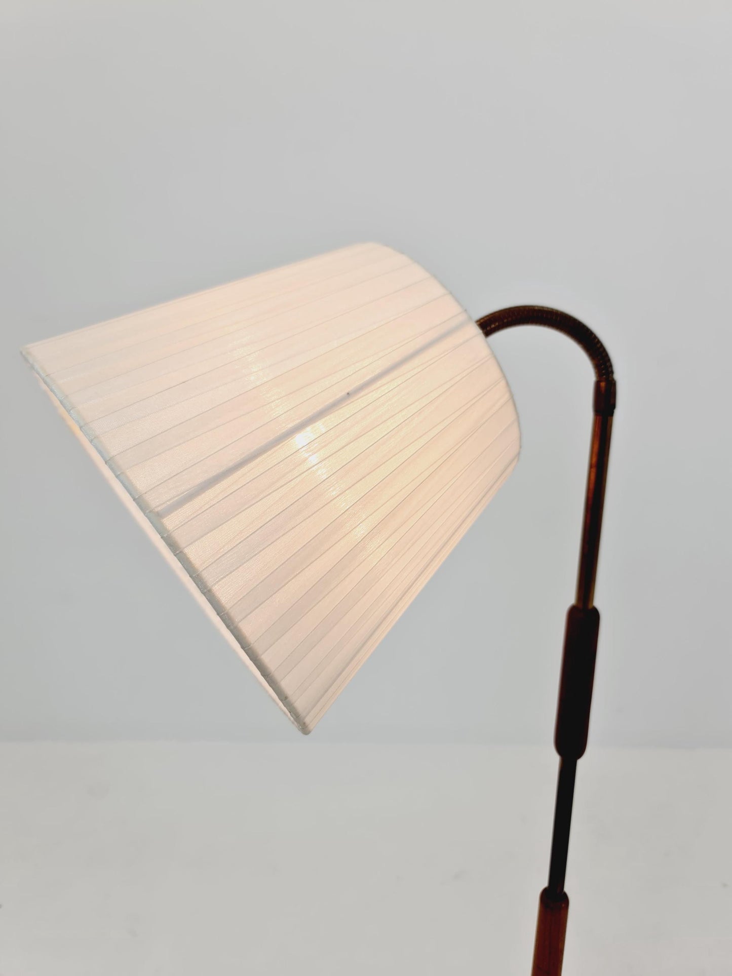 Vintage Swedish Mahagoni floor lamp by Solbackens Svarveri AB, 1970s
