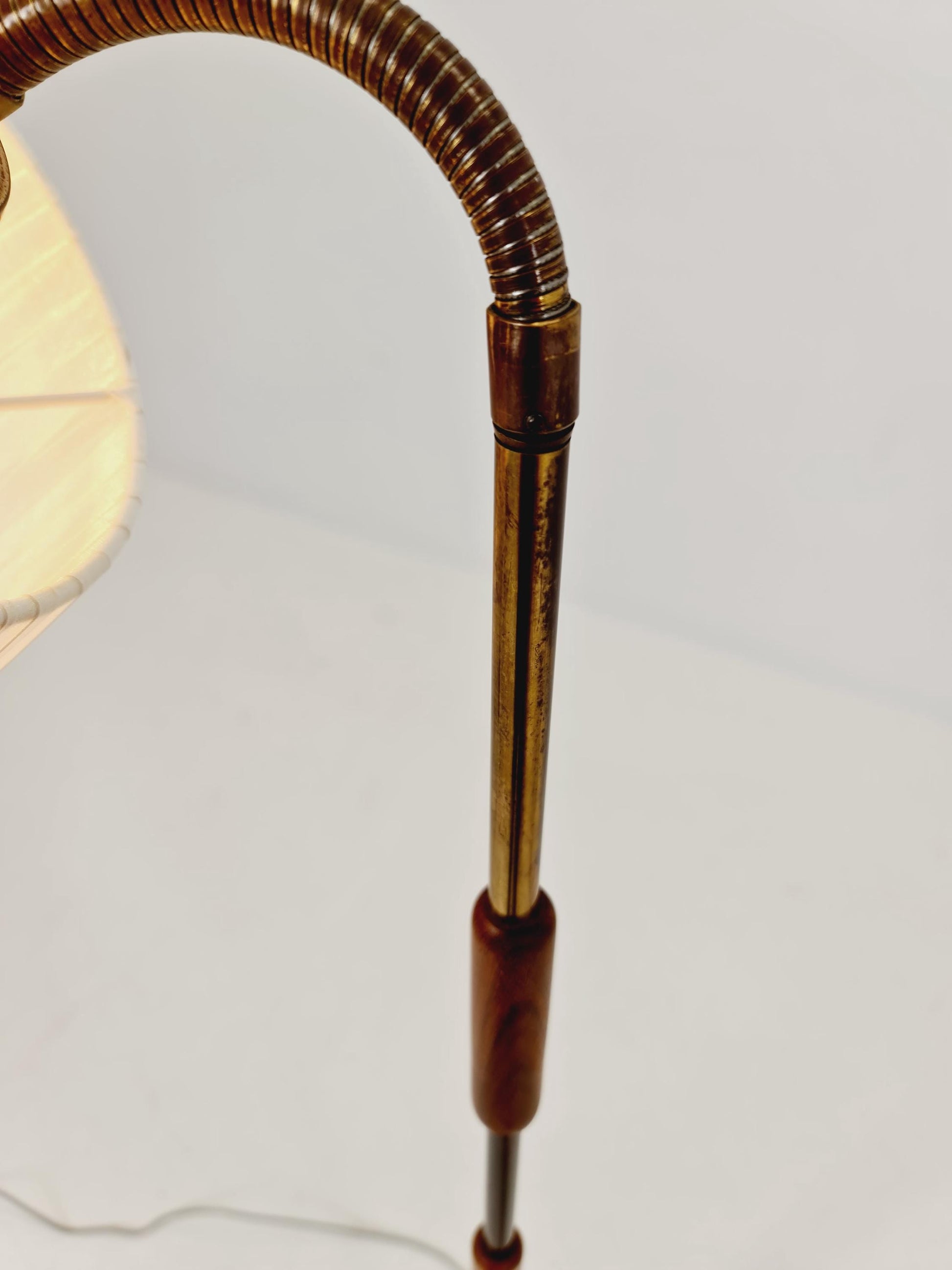 Vintage Swedish Mahagoni floor lamp by Solbackens Svarveri AB, 1970s