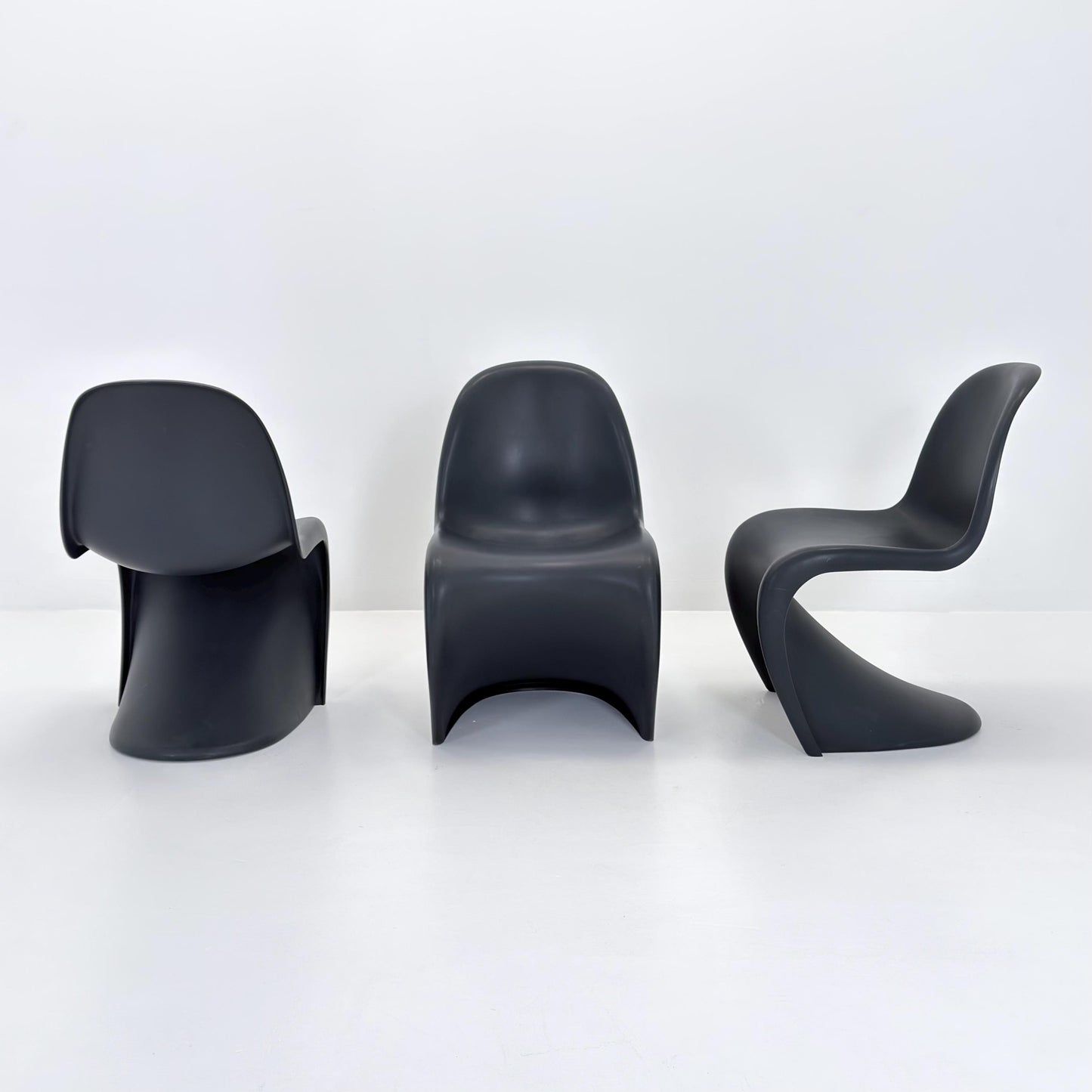 1 of 3 Orginal Limited Edition Verner Panton chair in anthrazit dark grey ABS germany by Vitra 2012