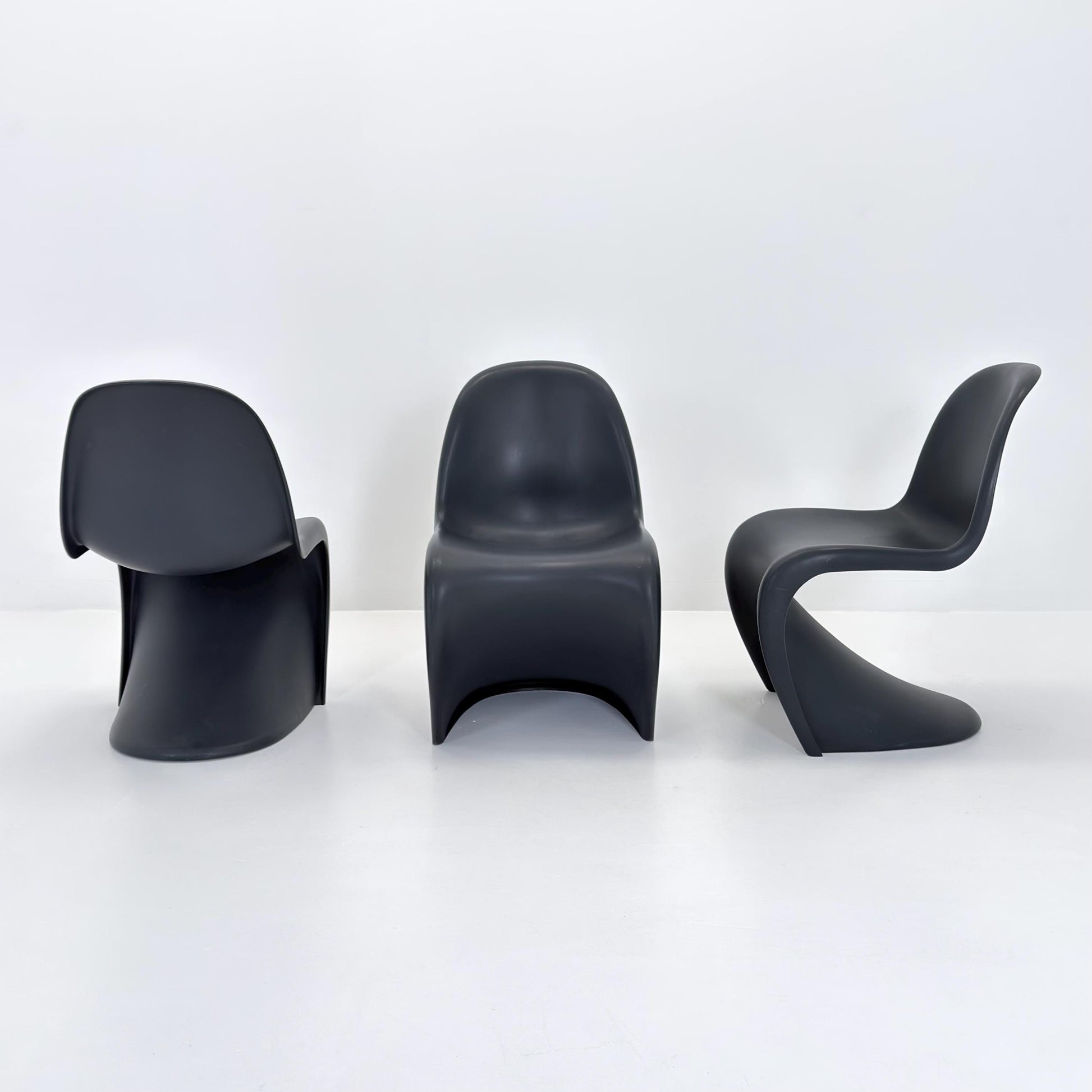 1 of 3 Orginal Limited Edition Verner Panton chair in anthrazit dark grey ABS germany by Vitra 2012