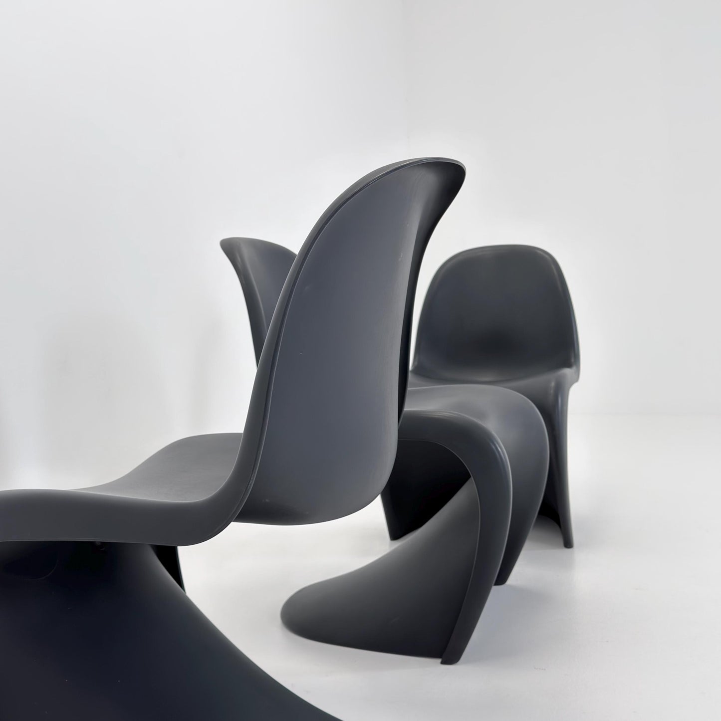 1 of 3 Orginal Limited Edition Verner Panton chair in anthrazit dark grey ABS germany by Vitra 2012