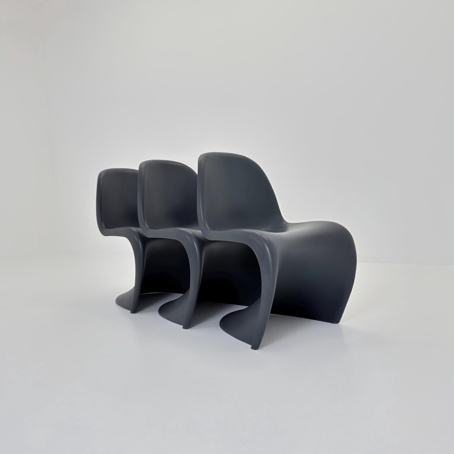 1 of 3 Orginal Limited Edition Verner Panton chair in anthrazit dark grey ABS germany by Vitra 2012