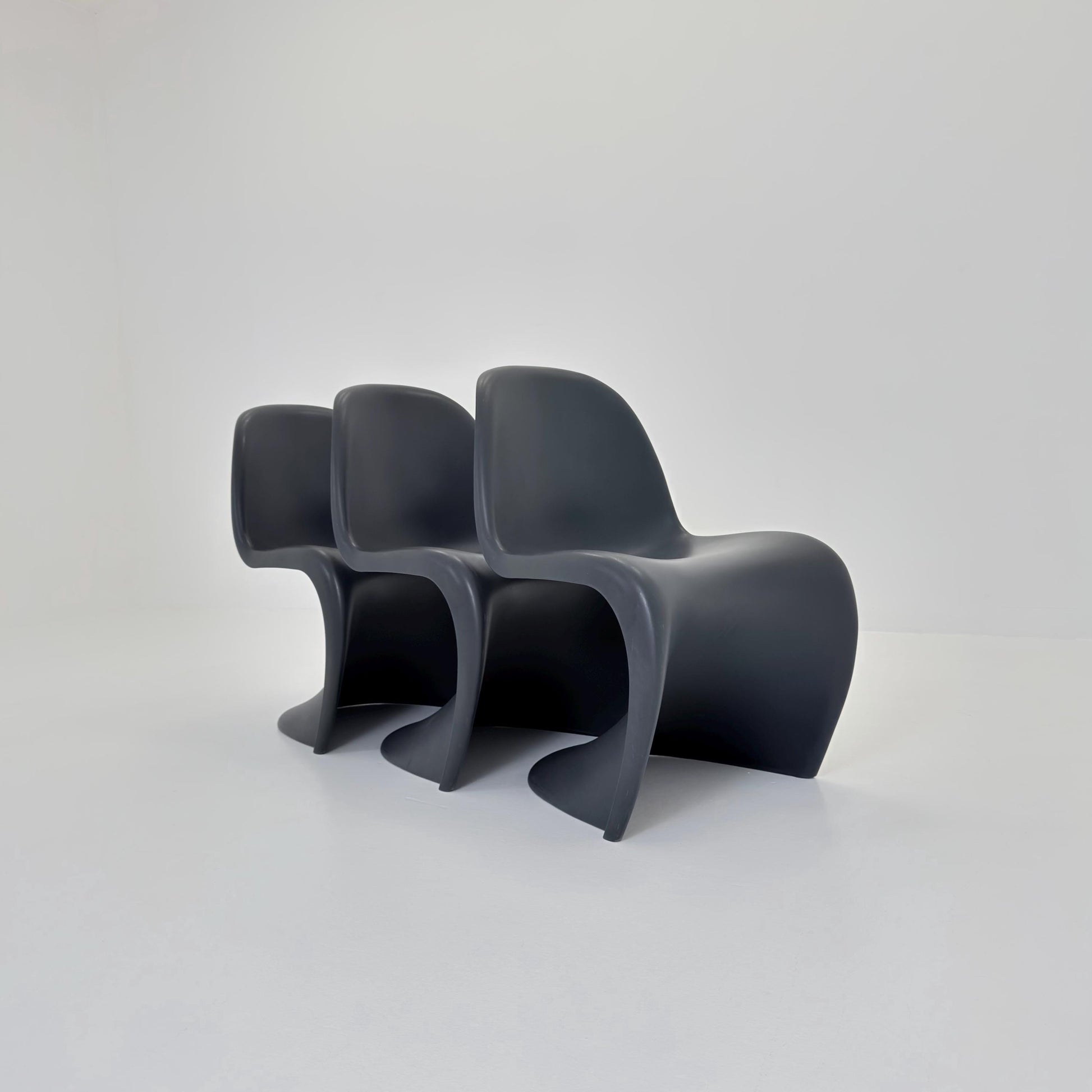 1 of 3 Orginal Limited Edition Verner Panton chair in anthrazit dark grey ABS germany by Vitra 2012
