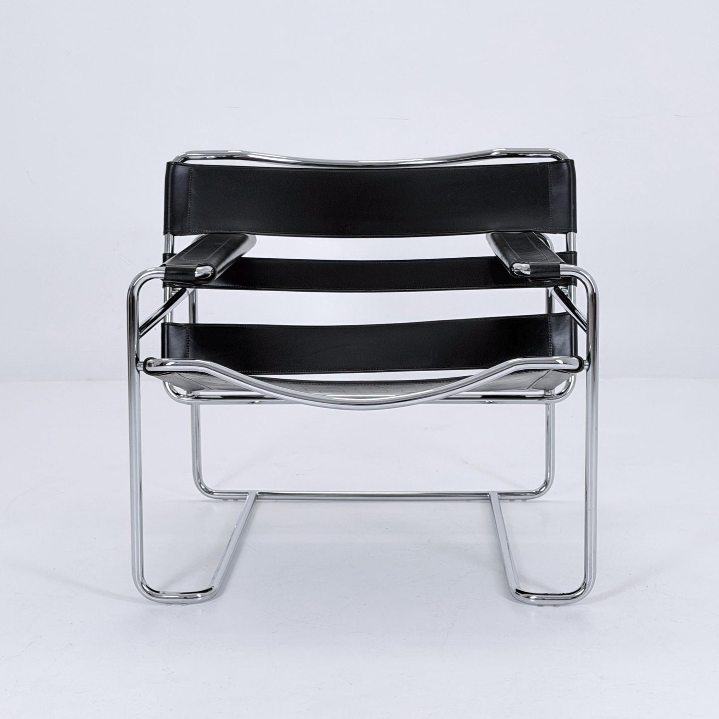 Mid century Bauhaus lounge chair/ lounge chair style of Wassily B3 armchair Italy 1980s