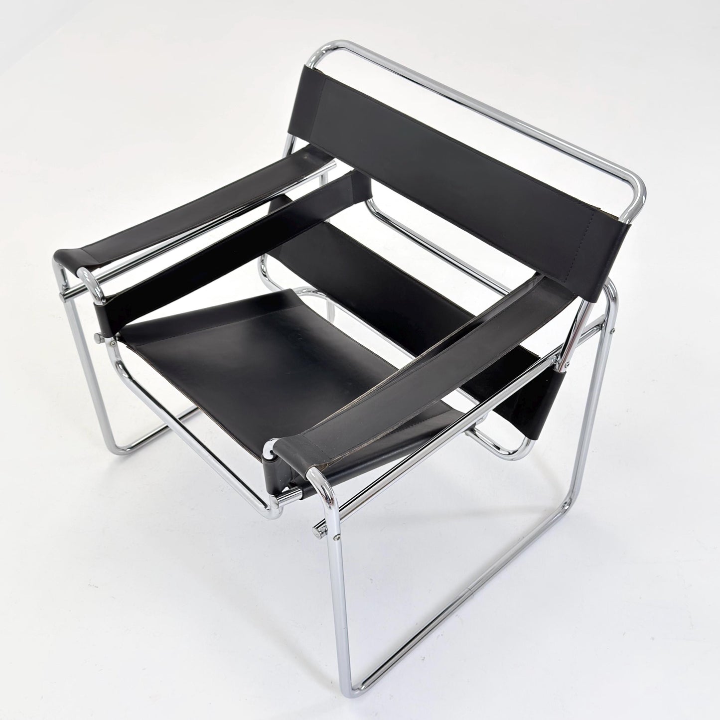 Mid century black B3 armchair WASSILY by Marcel Brauer, 1990s Italy