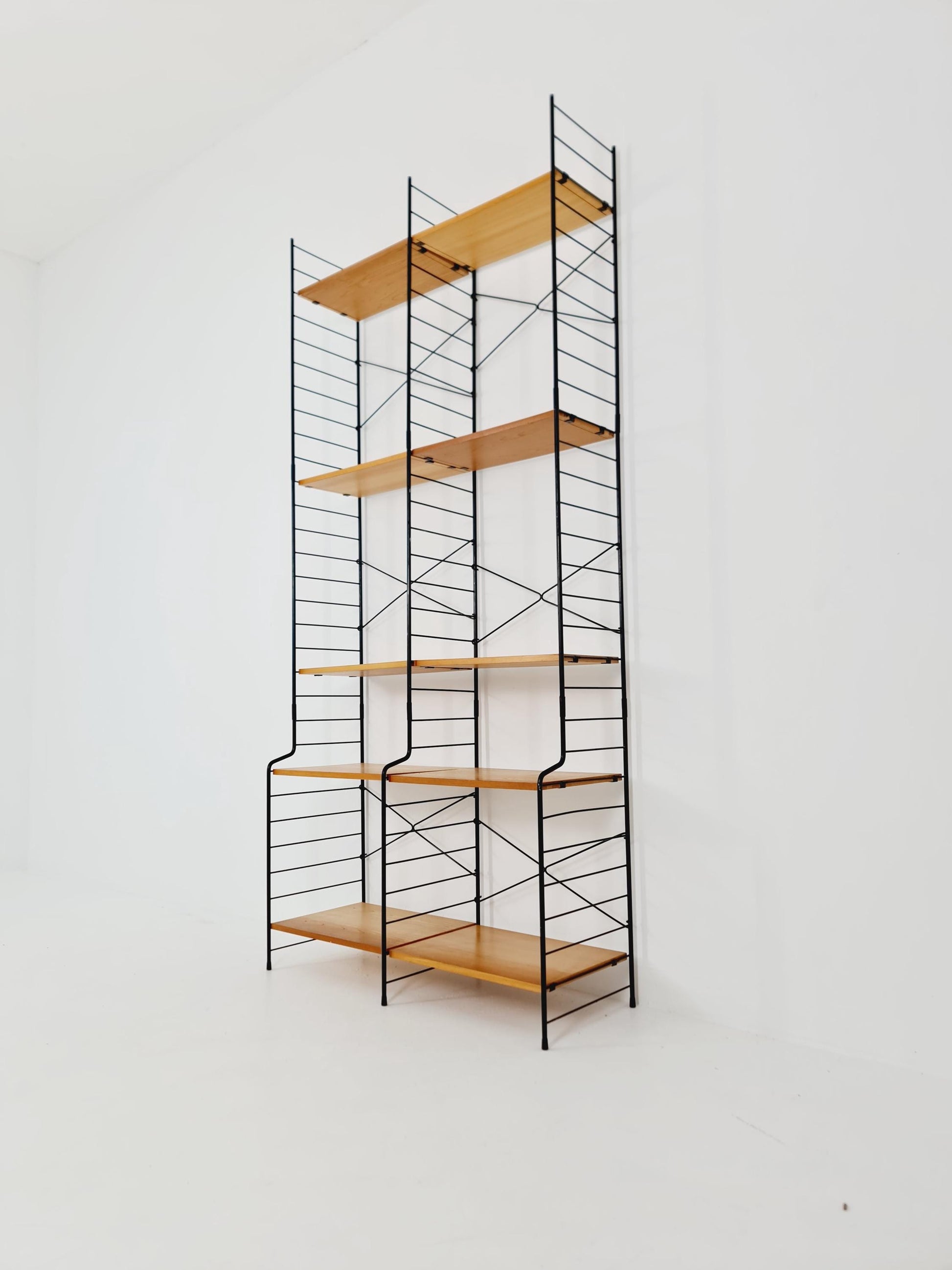 Freestanding vintage string bookshelf in Eshe , 1950s by WHB Germnay