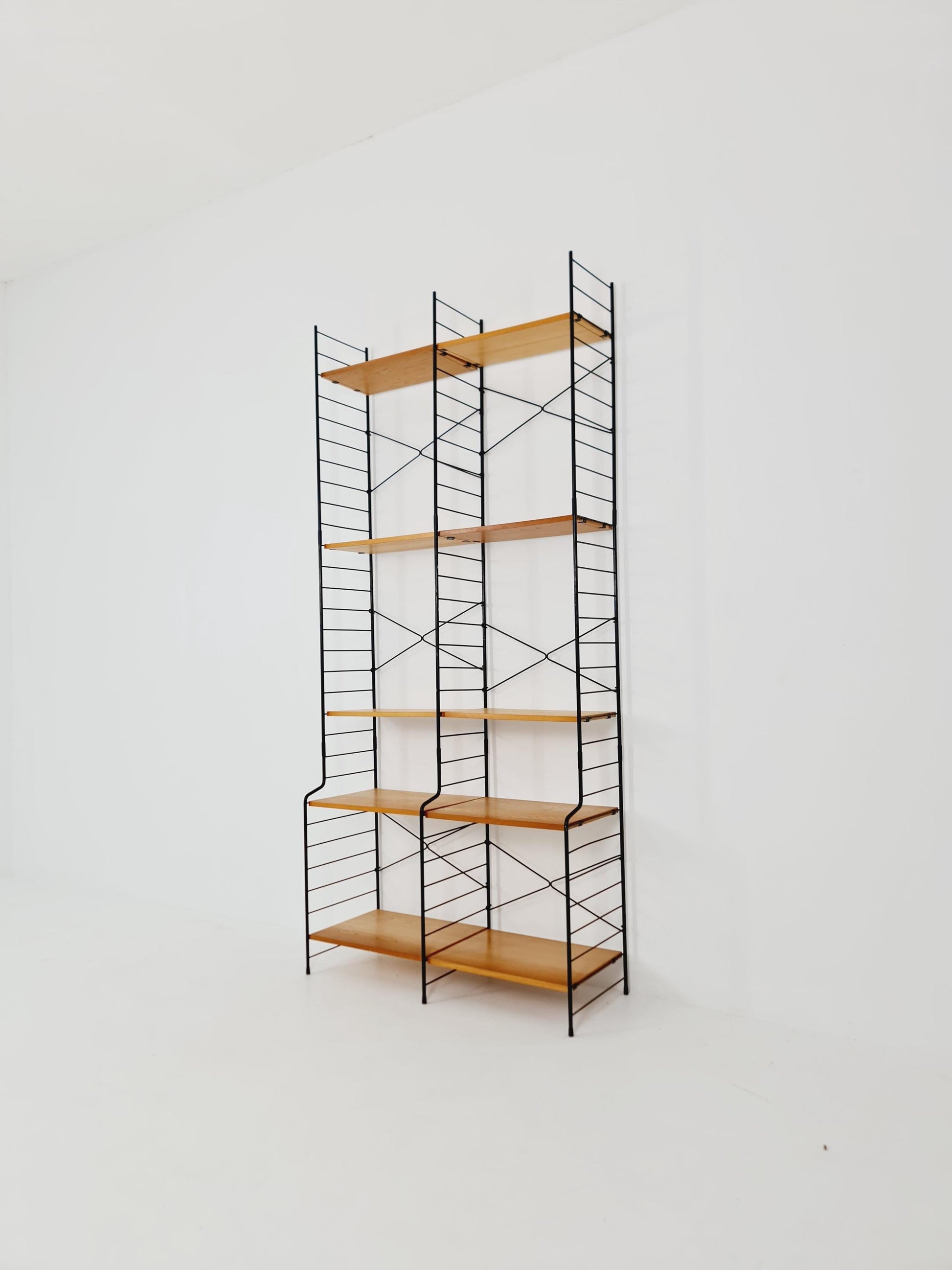 Freestanding vintage string bookshelf in Eshe , 1950s by WHB Germnay