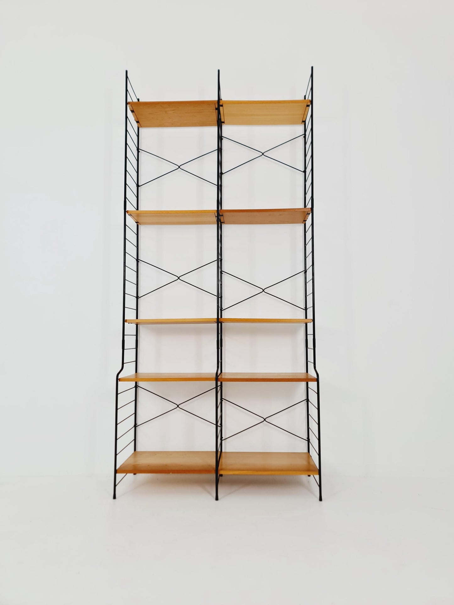Freestanding vintage string bookshelf in Eshe , 1950s by WHB Germnay