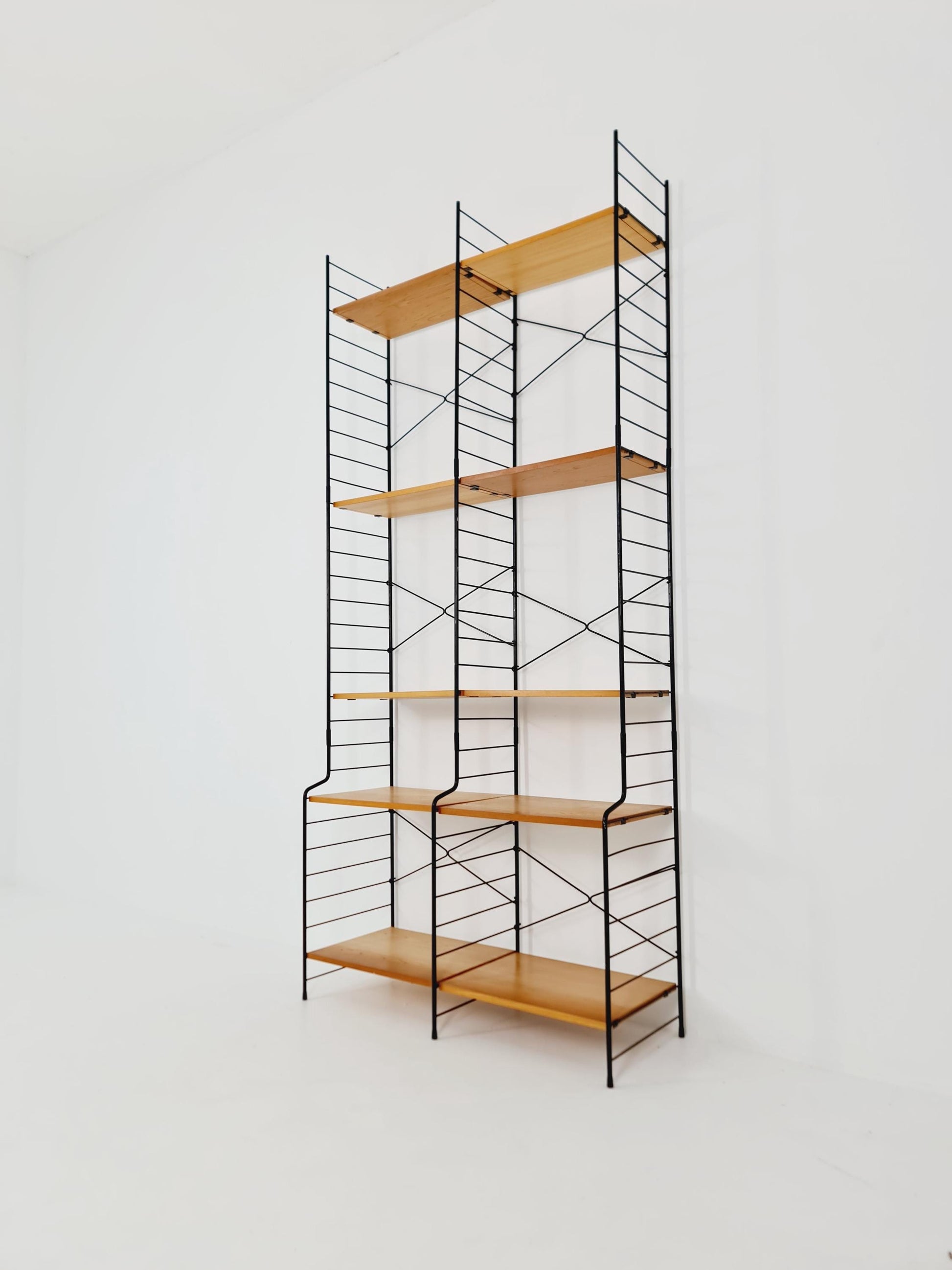 Freestanding vintage string bookshelf in Eshe , 1950s by WHB Germnay