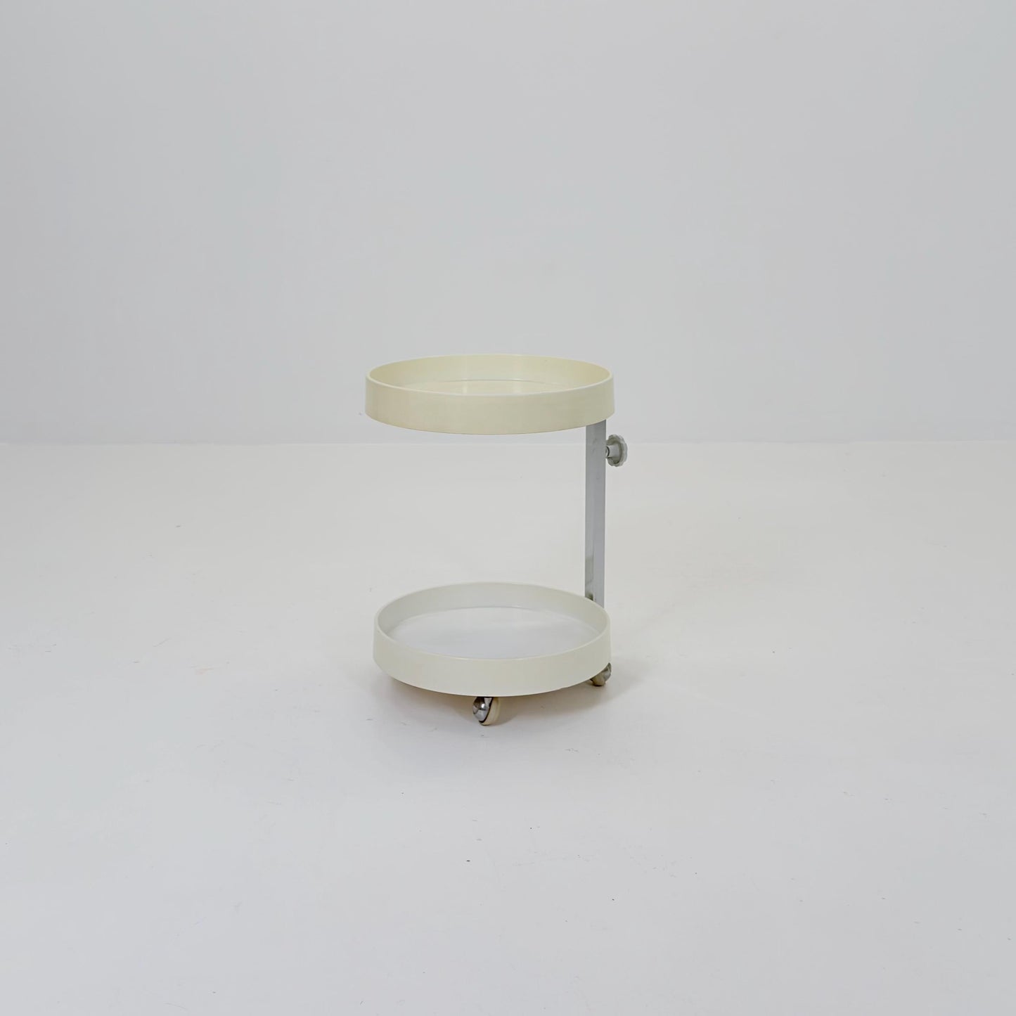 Mid century Plastic and Metal Chrome Round Italian Bar Cart, 1960s