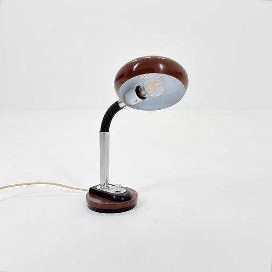 Mid century Spaceage Marbach Electric Desk Lamp | West German Futuristic Design | Brown Space Age Gooseneck Lamp 1970s
