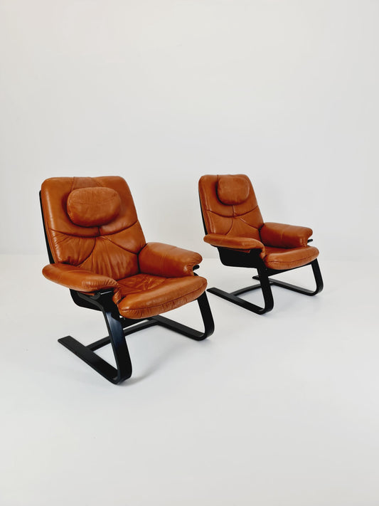 Mid century Armchairs By Ake Fribyter 1970s Set of 2