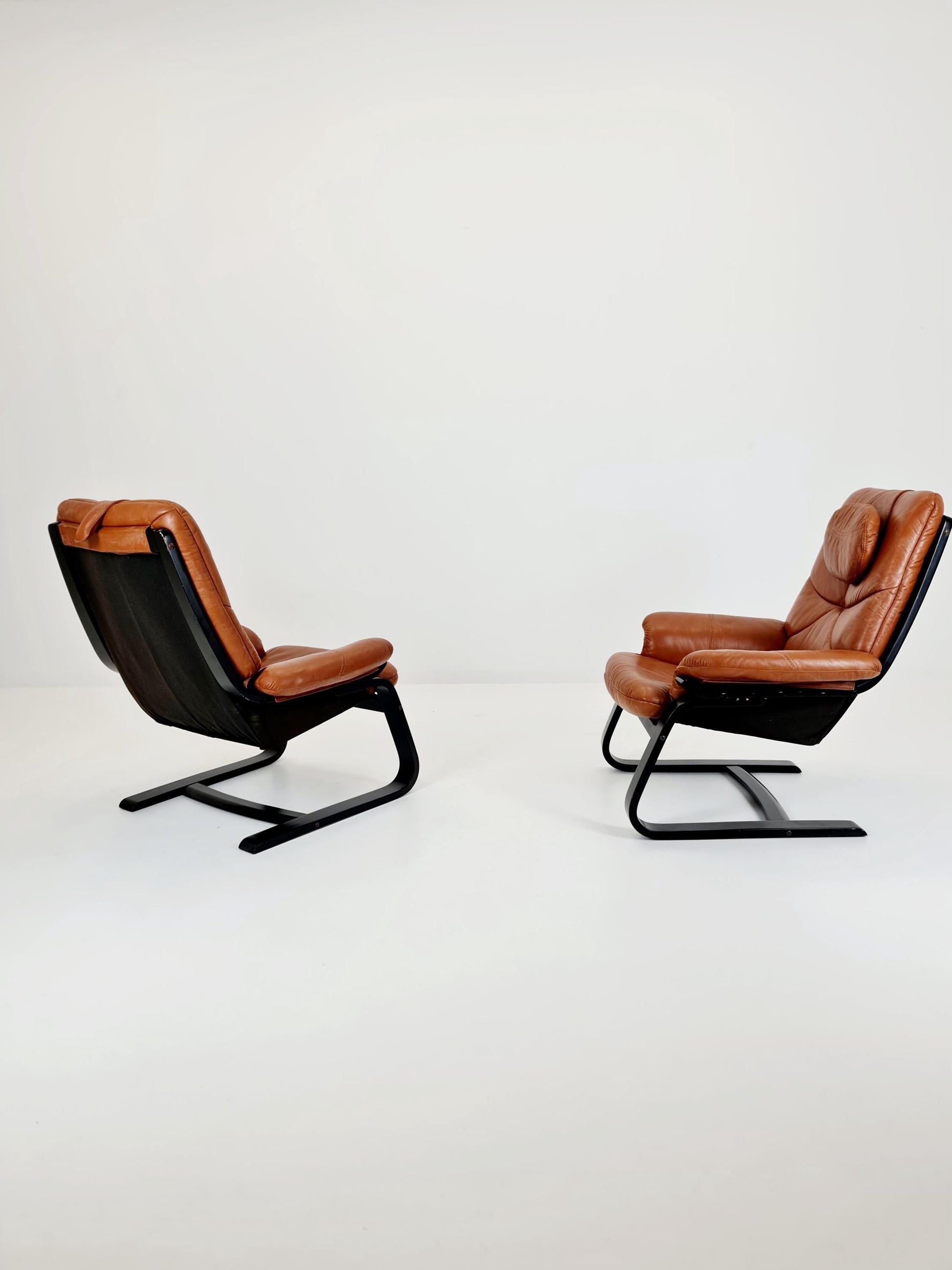 Mid century Armchairs By Ake Fribyter 1970s Set of 2