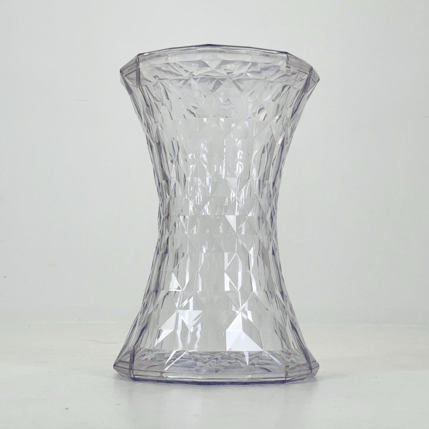 Kartell “Stone” Stool by Marcel Wanders | Red PMMA Hourglass Stool | Italian MCM Design | Sculptural Side Table