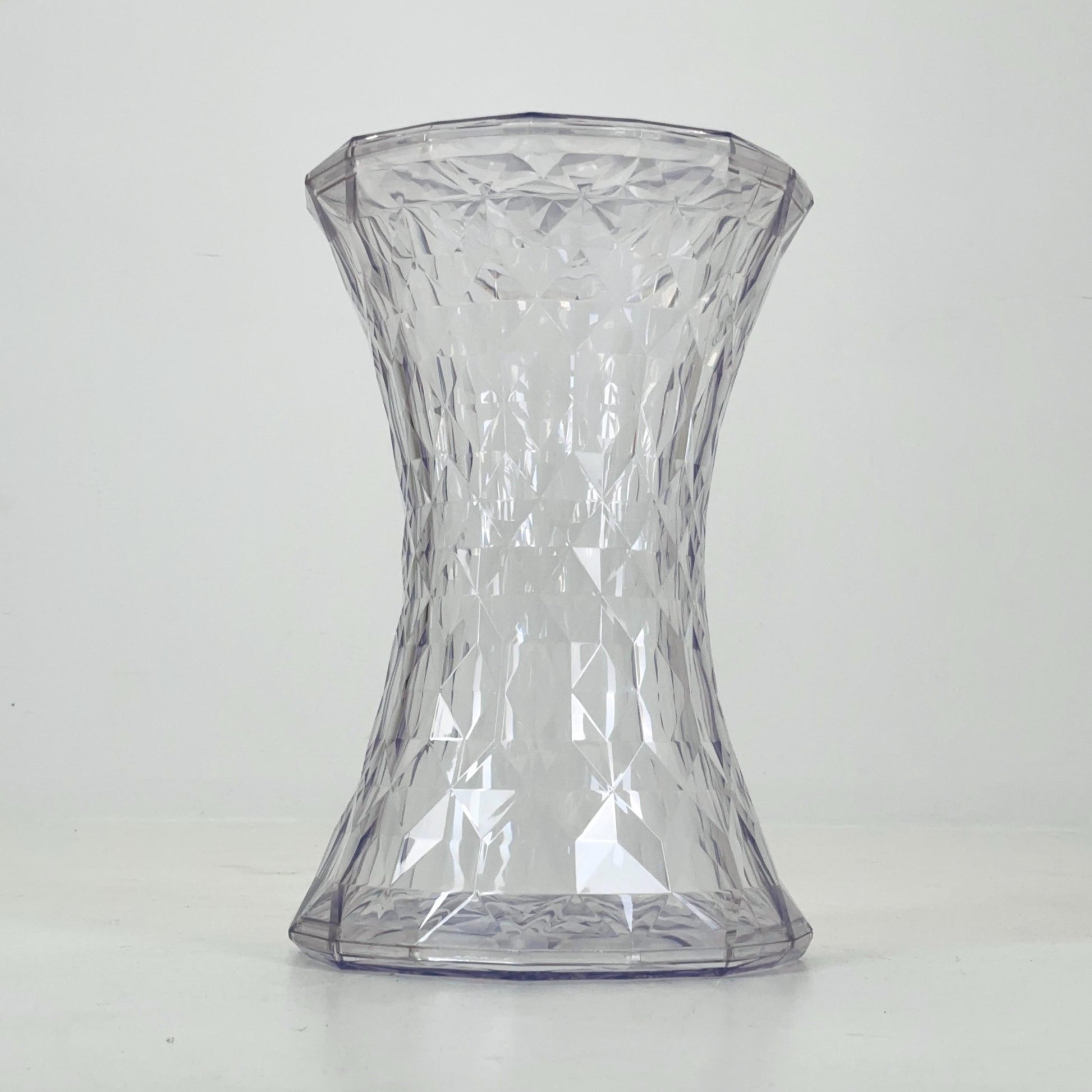 Kartell “Stone” Stool by Marcel Wanders | Red PMMA Hourglass Stool | Italian MCM Design | Sculptural Side Table