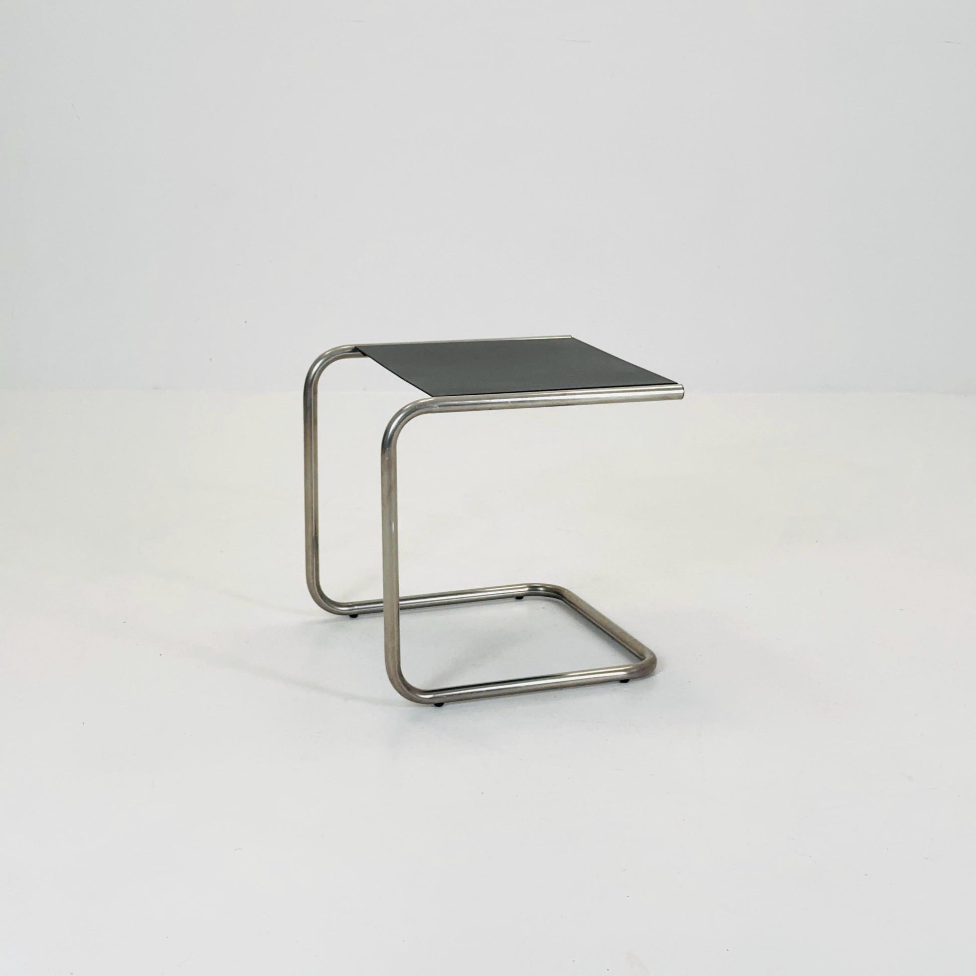 FIAM Club Side Table | Bauhaus Design Italy | Metal & Chrome | Black Modernist Side Table | Outdoor / Indoor