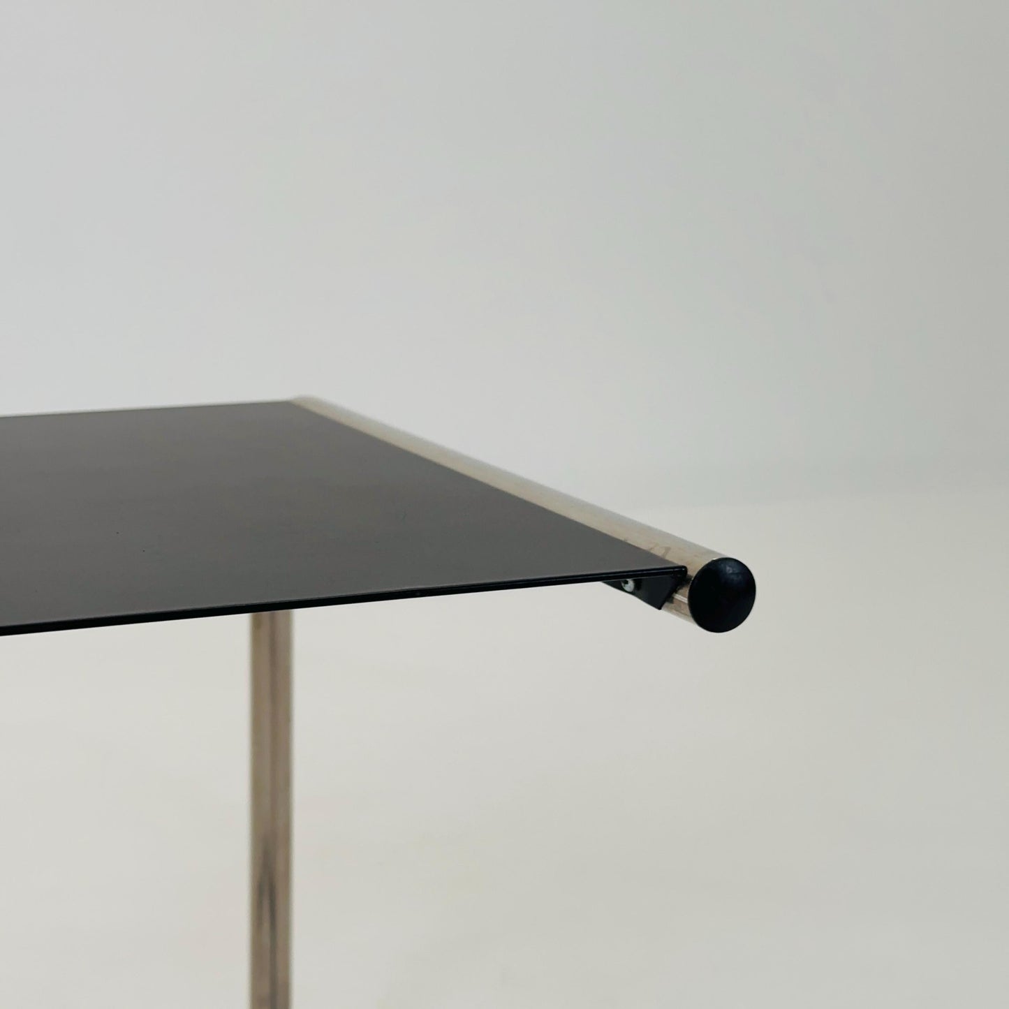 FIAM Club Side Table | Bauhaus Design Italy | Metal & Chrome | Black Modernist Side Table | Outdoor / Indoor