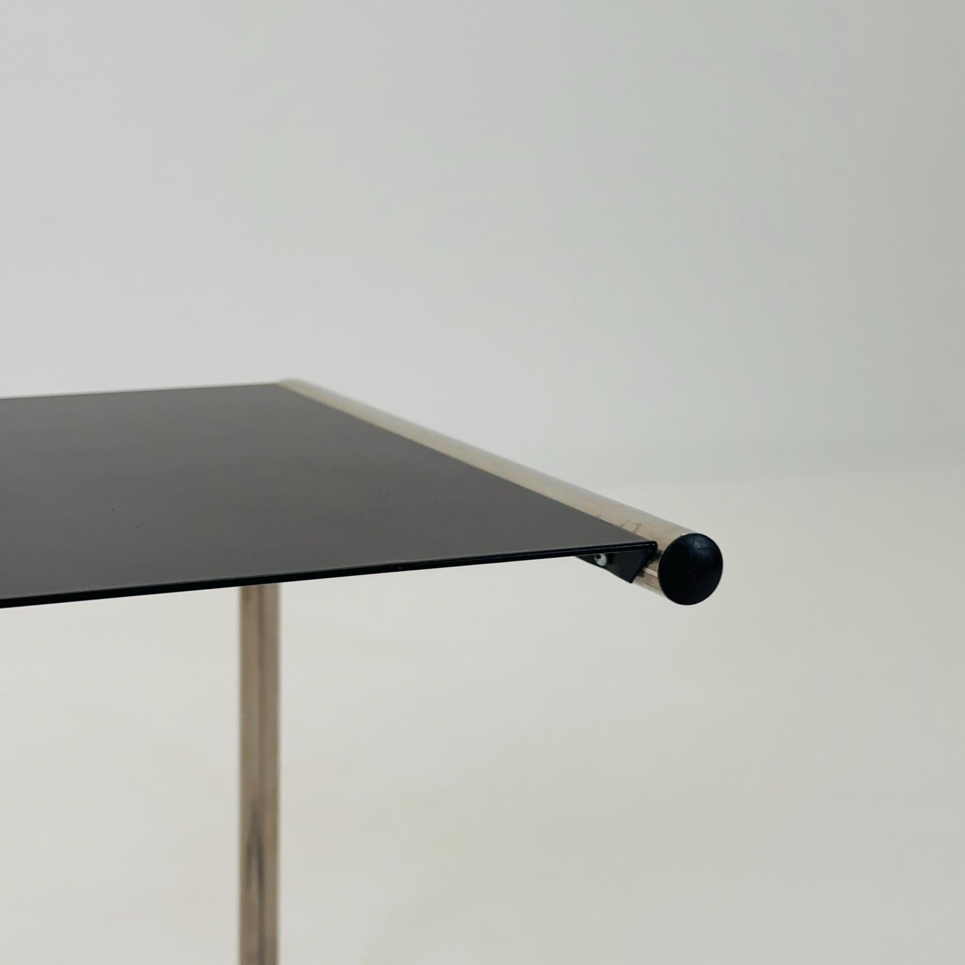 FIAM Club Side Table | Bauhaus Design Italy | Metal & Chrome | Black Modernist Side Table | Outdoor / Indoor