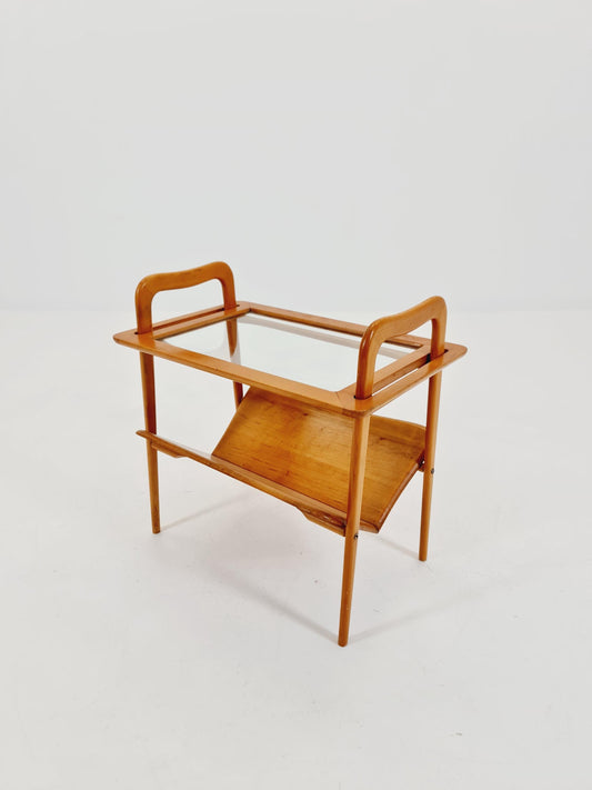Mid-Century Italian Bar Cart by Cesare Lacca –with Removable Glass Trays, 1950s ltaly