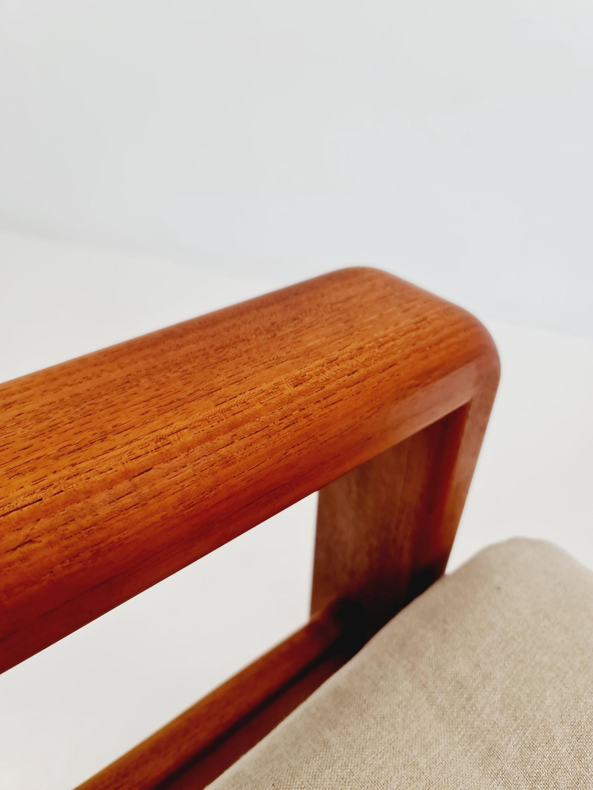 Mid Century Solid teak lounge chair/ Easy chair by EMC Mobler with Ottoman, 1960s