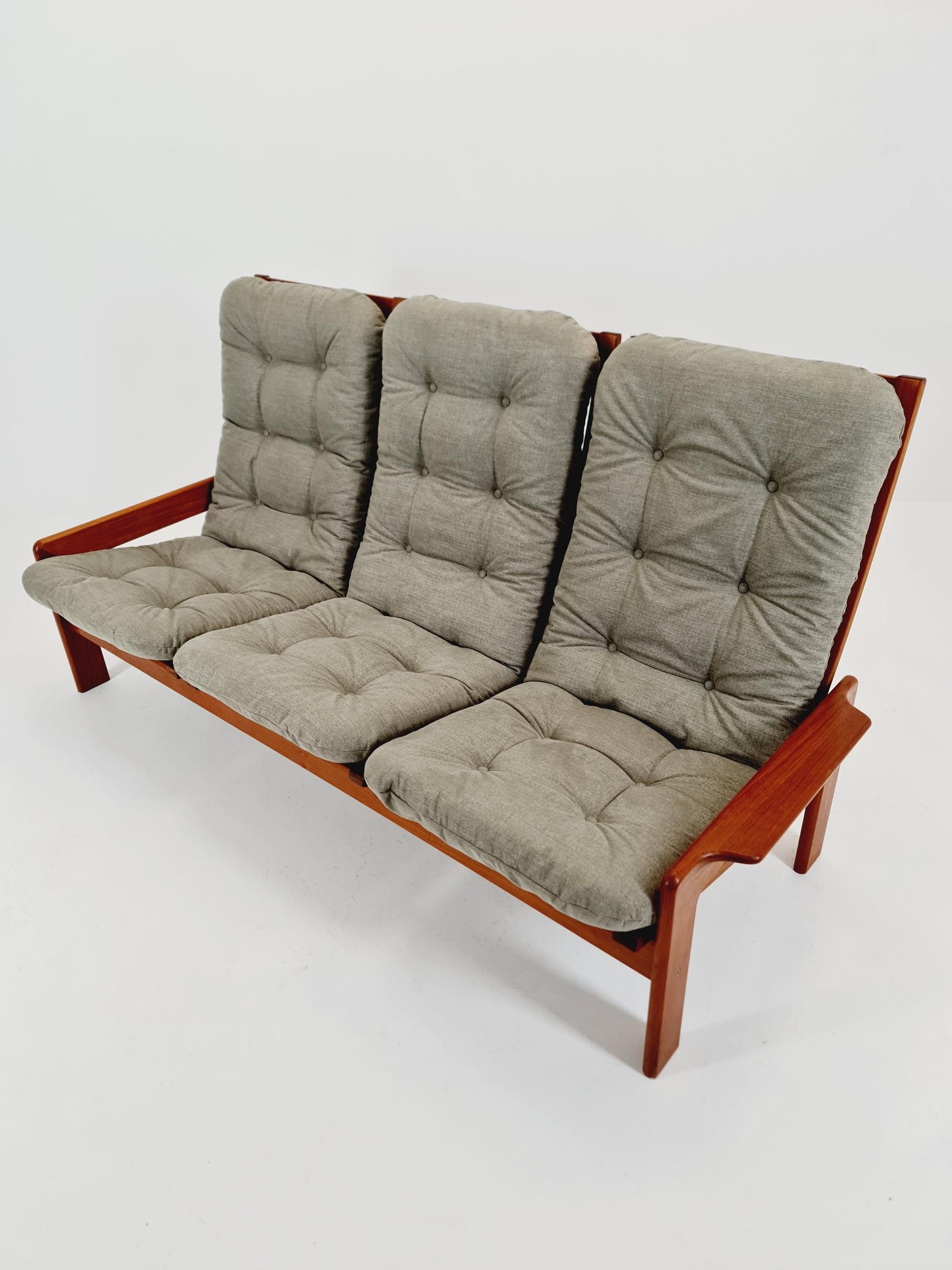 Mid Century couch in teak 3-Seater Sofa by EMC Denmark 1960
