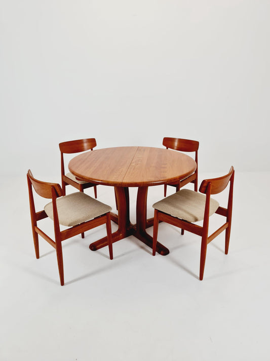 Vintage Midcentury German teak chairs by Casala, 1960s set of 4