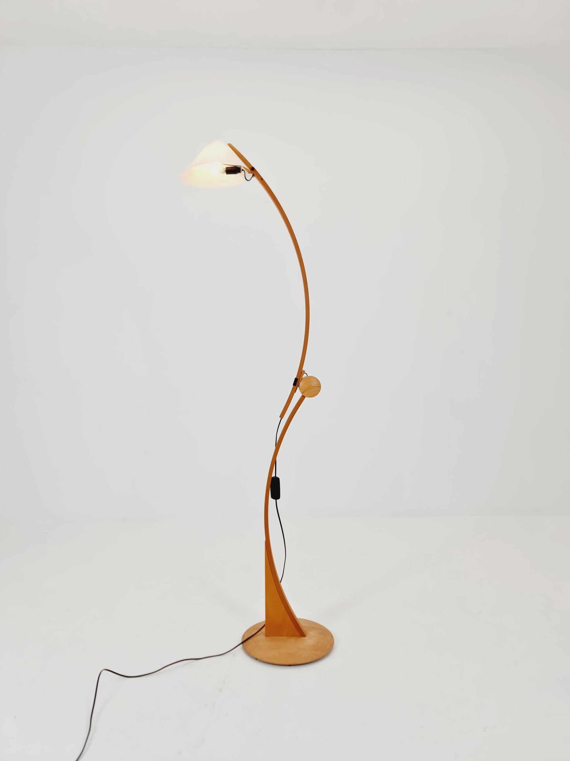 Mid century rare beech floor lamp by Domus Denmark 1970s