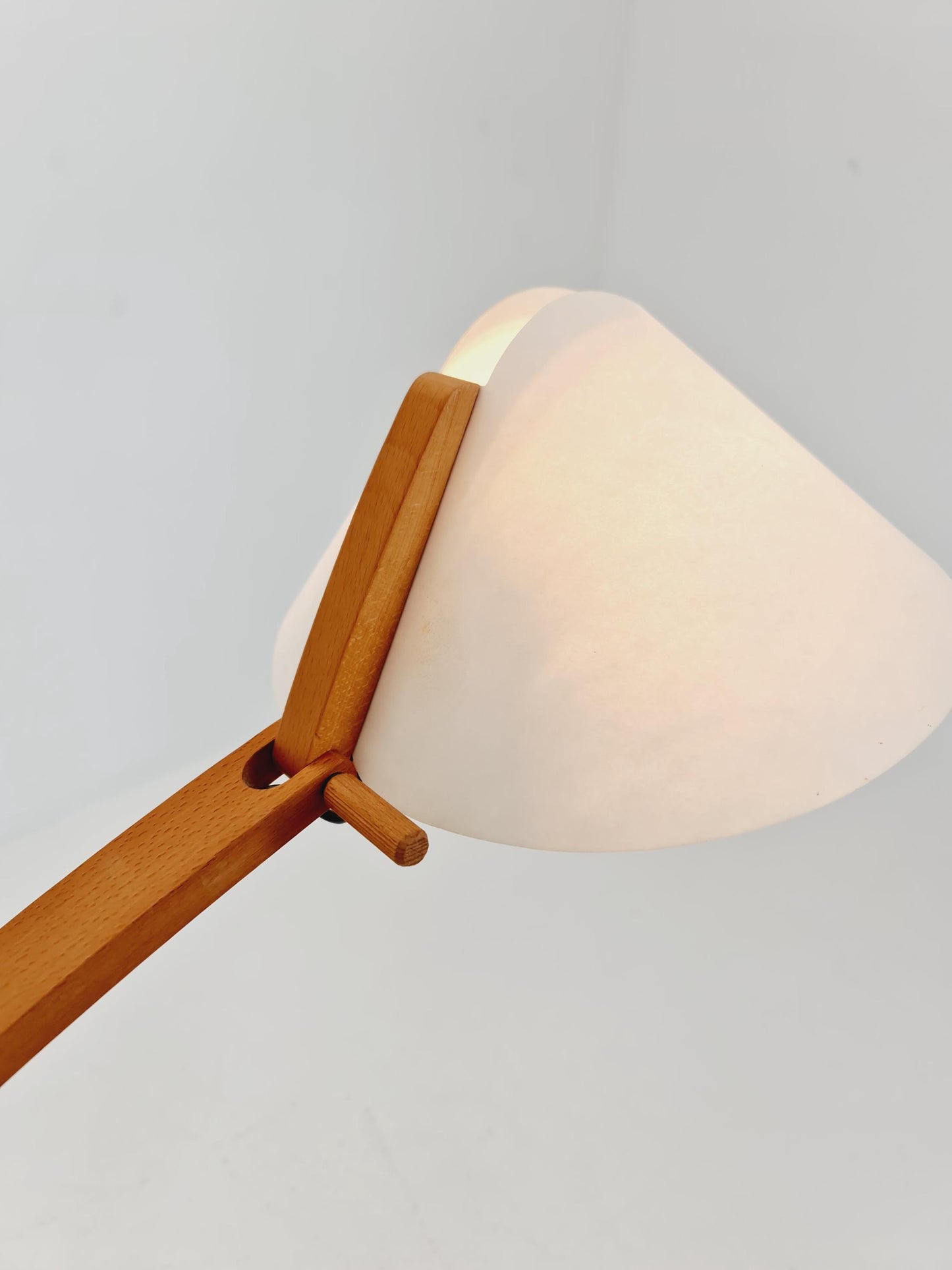Mid century rare beech floor lamp by Domus Denmark 1970s