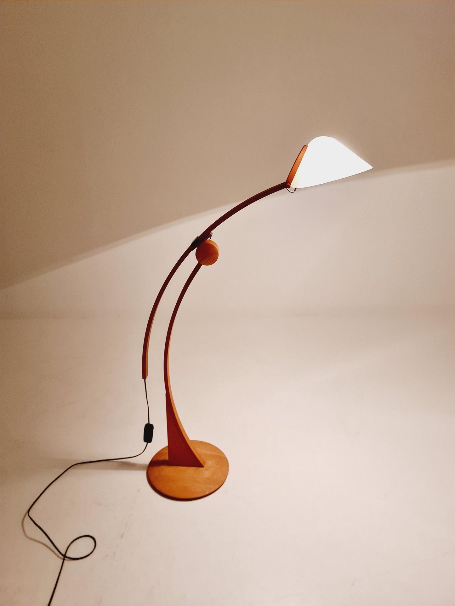 Mid century rare beech floor lamp by Domus Denmark 1970s