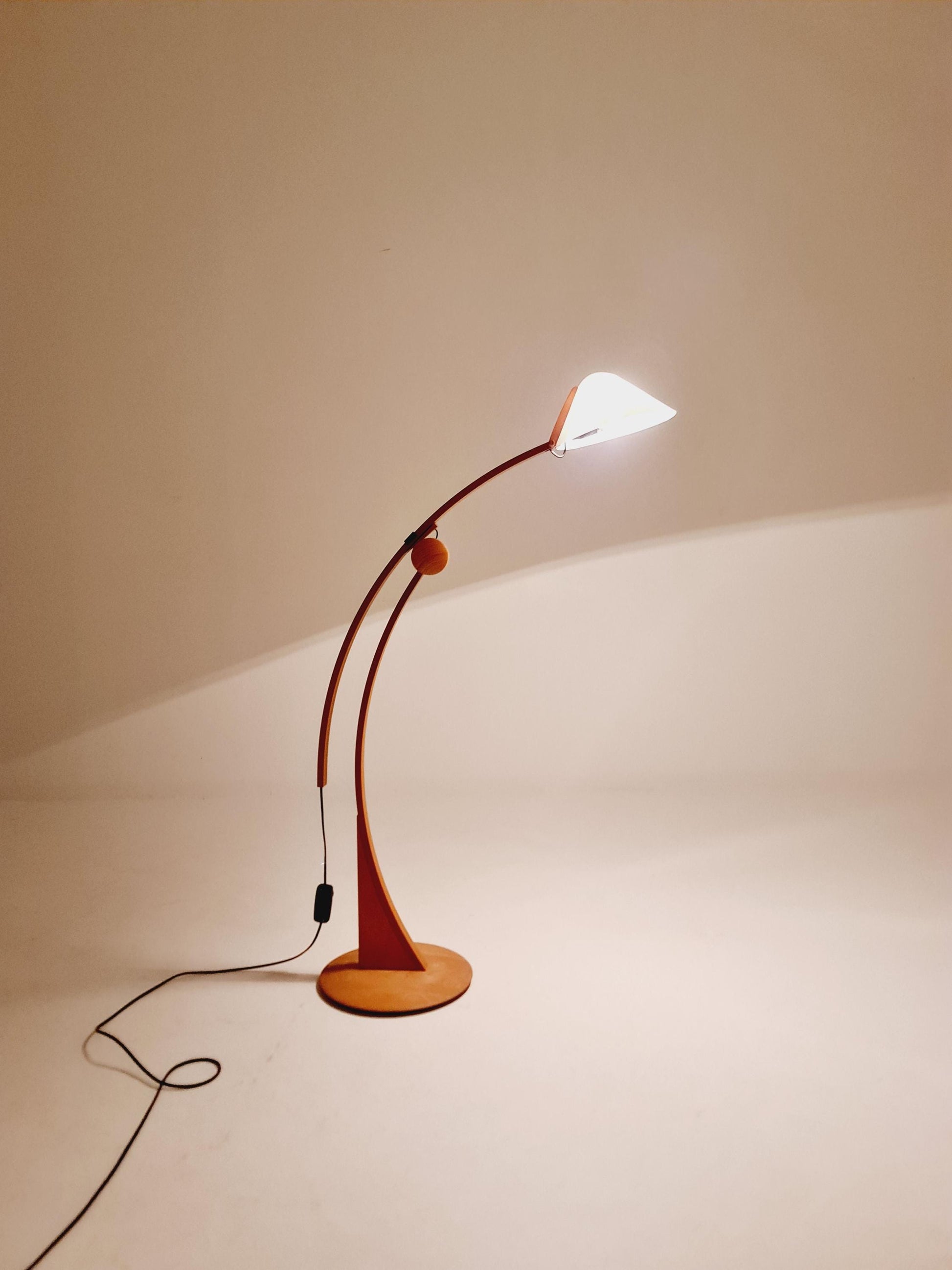 Mid century rare beech floor lamp by Domus Denmark 1970s