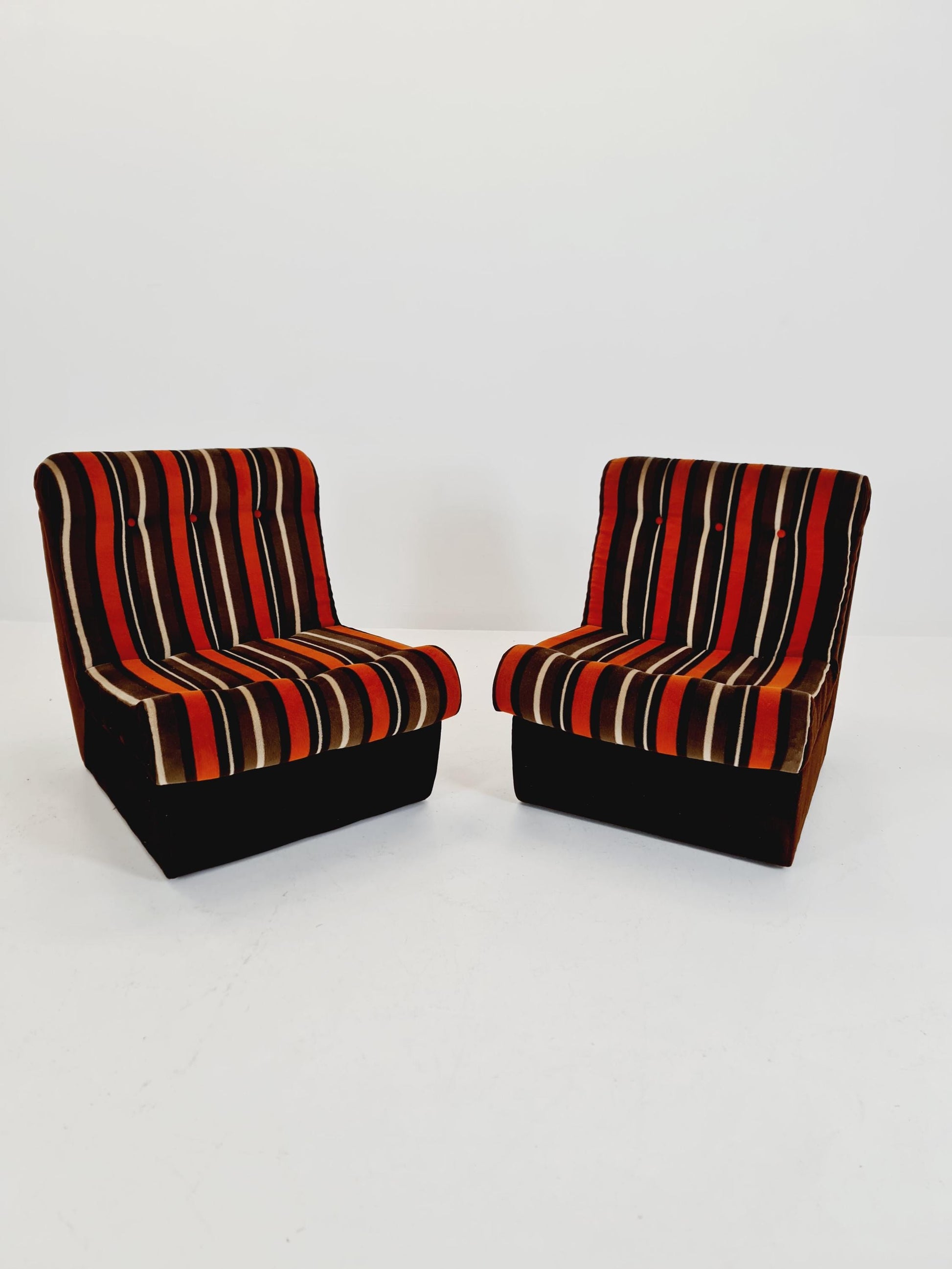 German mid century brown modular sofa/couch, 1970s, set of 8