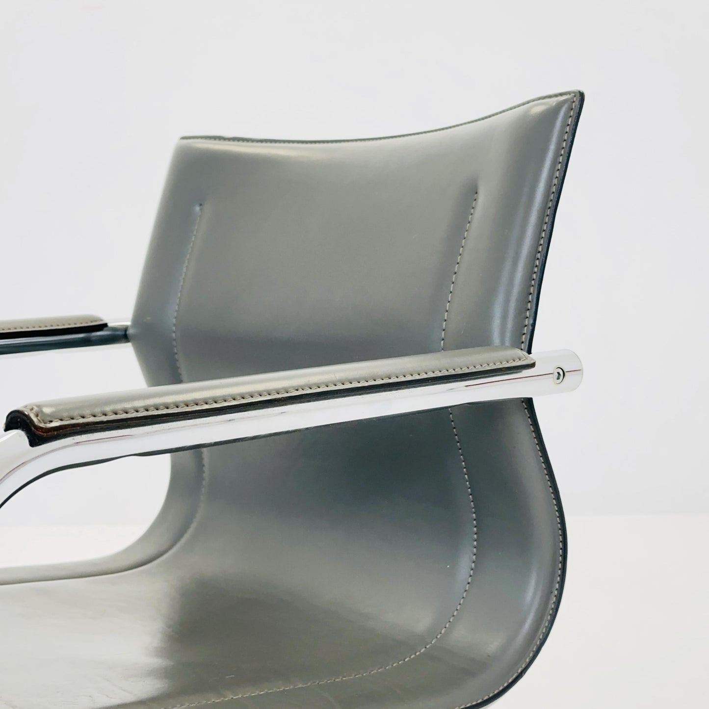Mid century Italian Cantilever MG15 leather Armchair by Matteo Grassi, 1970s