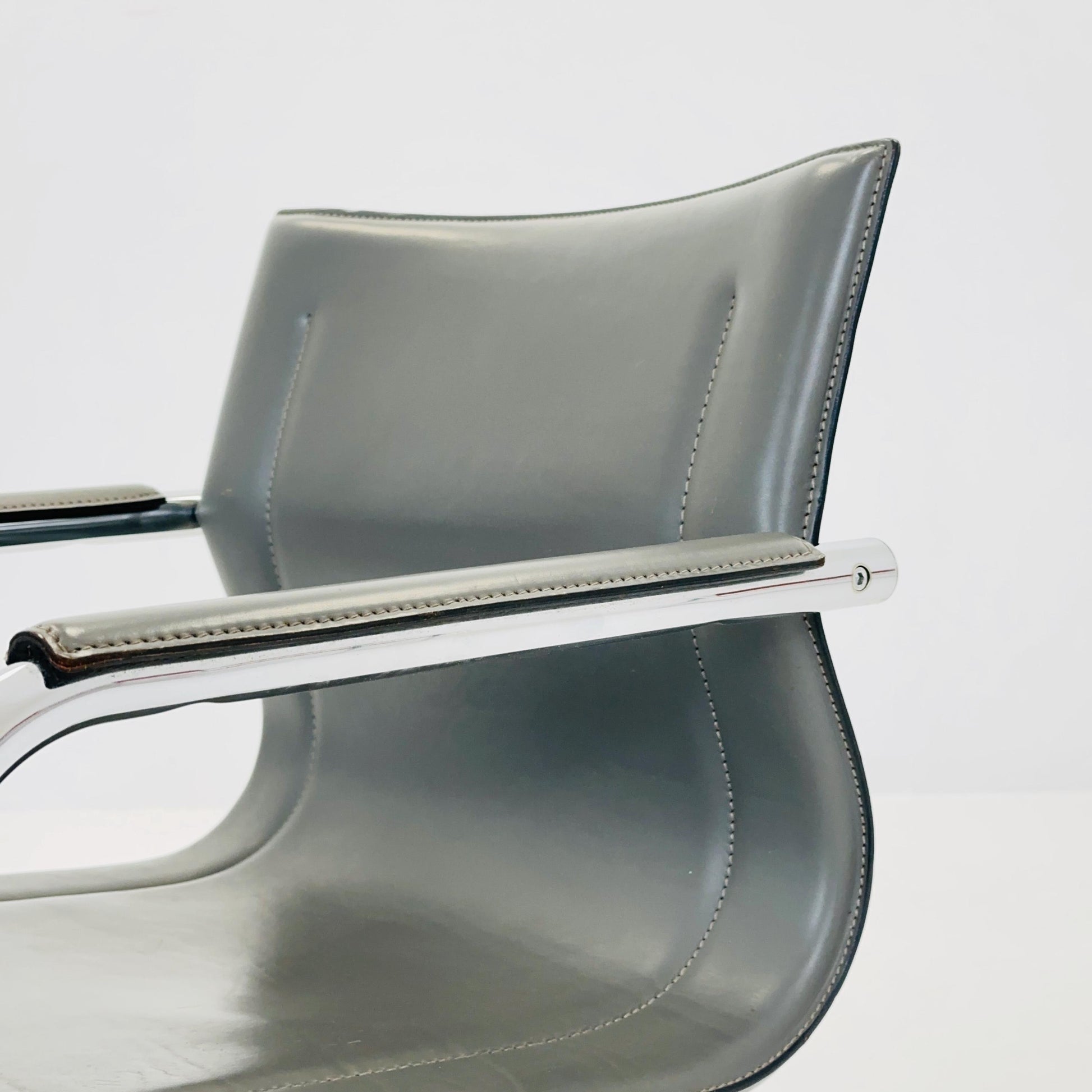 Mid century Italian Cantilever MG15 leather Armchair by Matteo Grassi, 1970s
