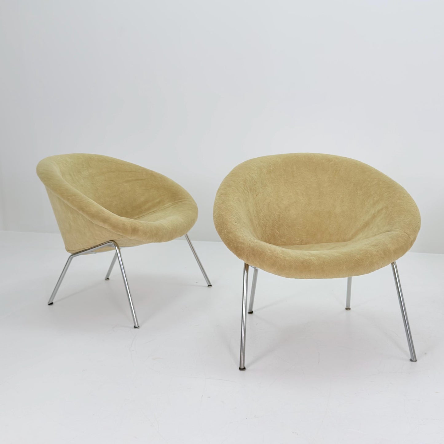 Set of 4 Walter Knoll 369 Lounge Chairs – Mid-Century Modern, Beige Mohair Wool, Germany 1970s