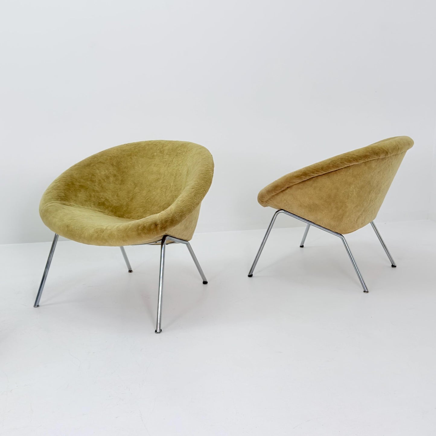 Set of 4 Walter Knoll 369 Lounge Chairs – Mid-Century Modern, Beige Mohair Wool, Germany 1970s