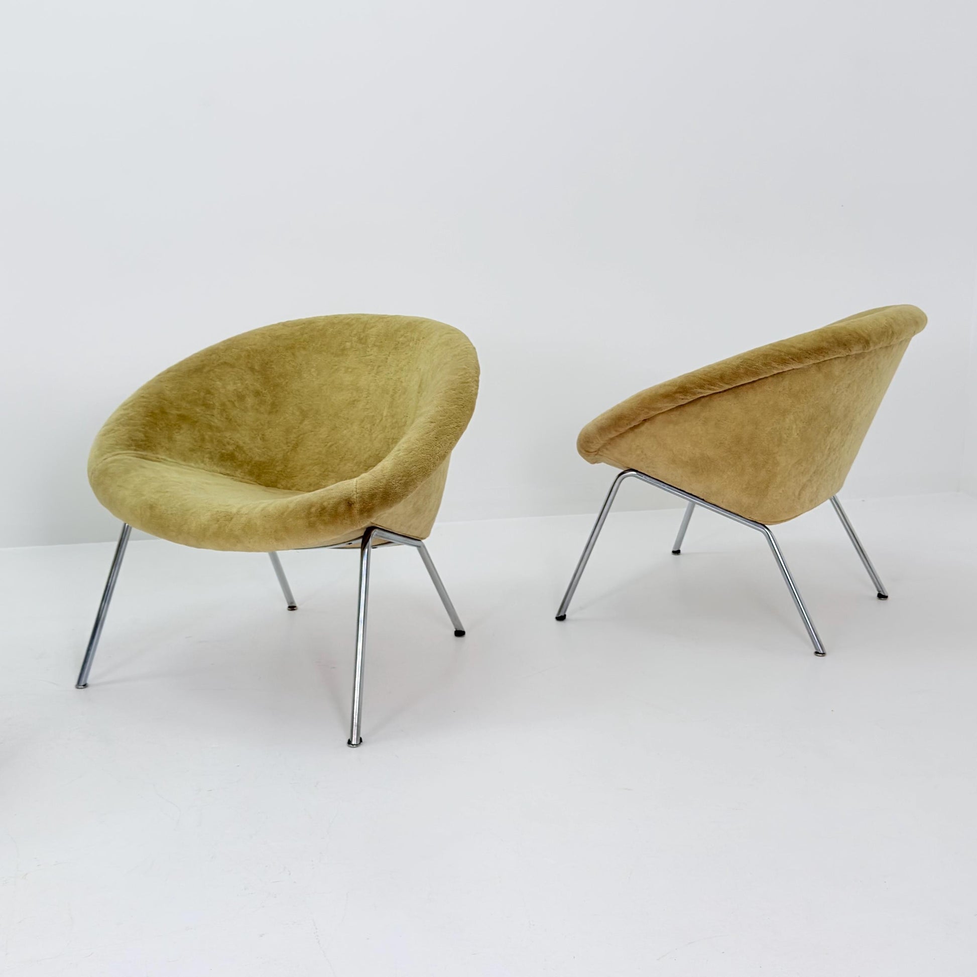 Set of 4 Walter Knoll 369 Lounge Chairs – Mid-Century Modern, Beige Mohair Wool, Germany 1970s