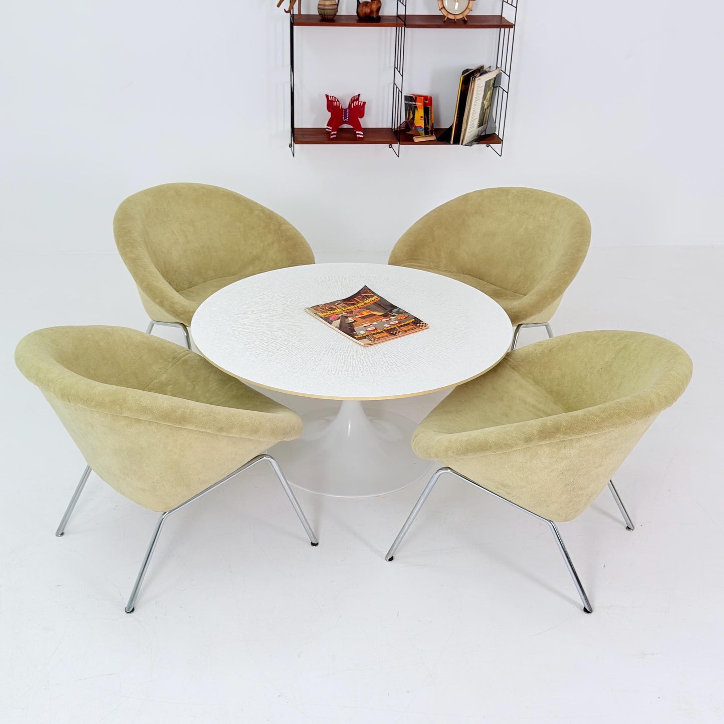 Set of 4 Walter Knoll 369 Lounge Chairs – Mid-Century Modern, Beige Mohair Wool, Germany 1970s