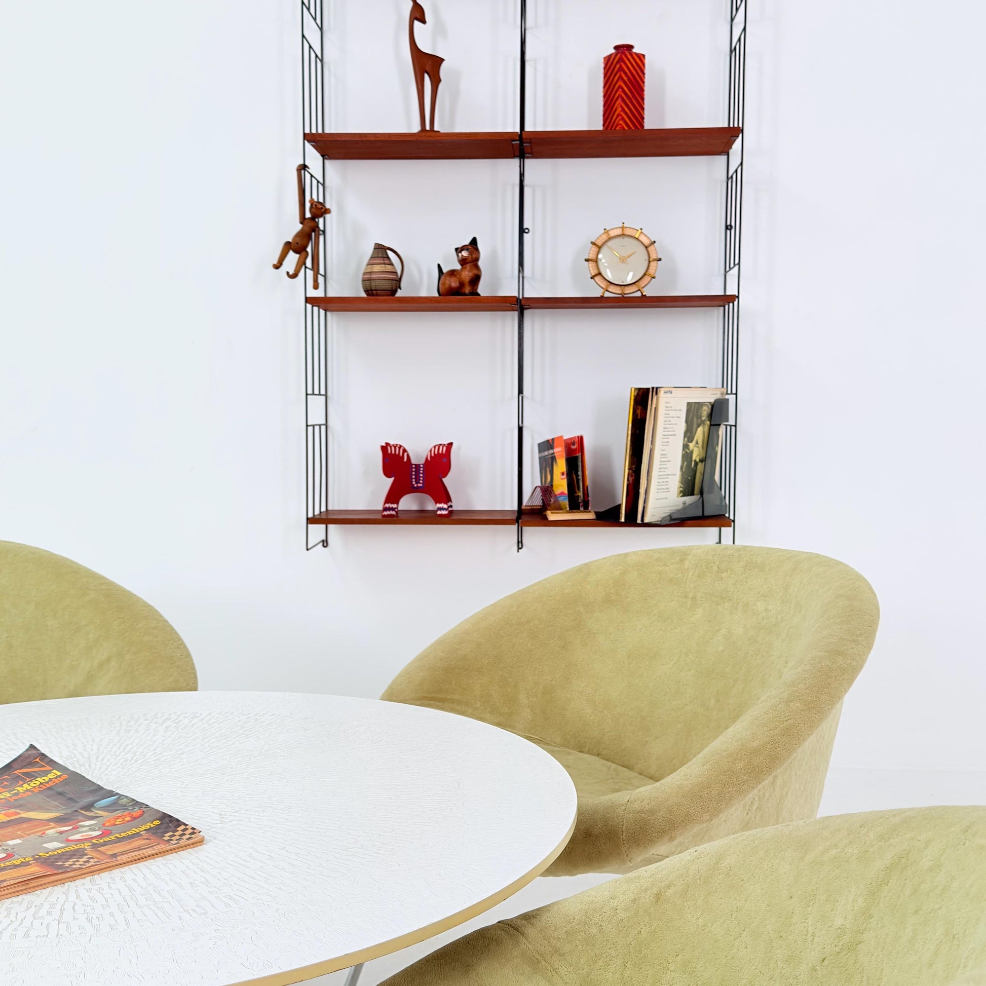 Set of 4 Walter Knoll 369 Lounge Chairs – Mid-Century Modern, Beige Mohair Wool, Germany 1970s