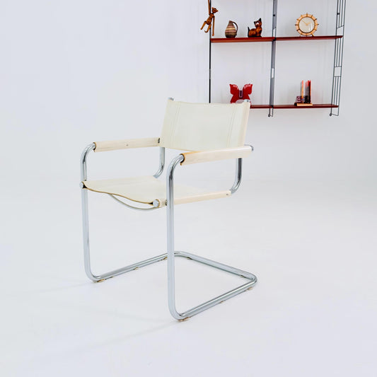 Mid century Bauhaus B34 Cantilever armChair by Mart Stam for Jox Interni, Italy 1980s