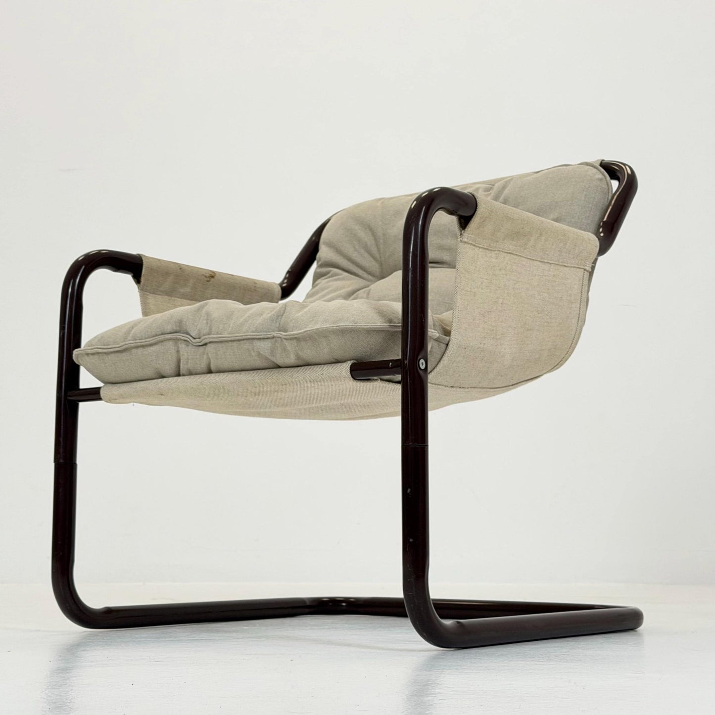 Mid century century Bauhaus tubular canvas armchair for Tomas Jelinek by IKEA 1980s