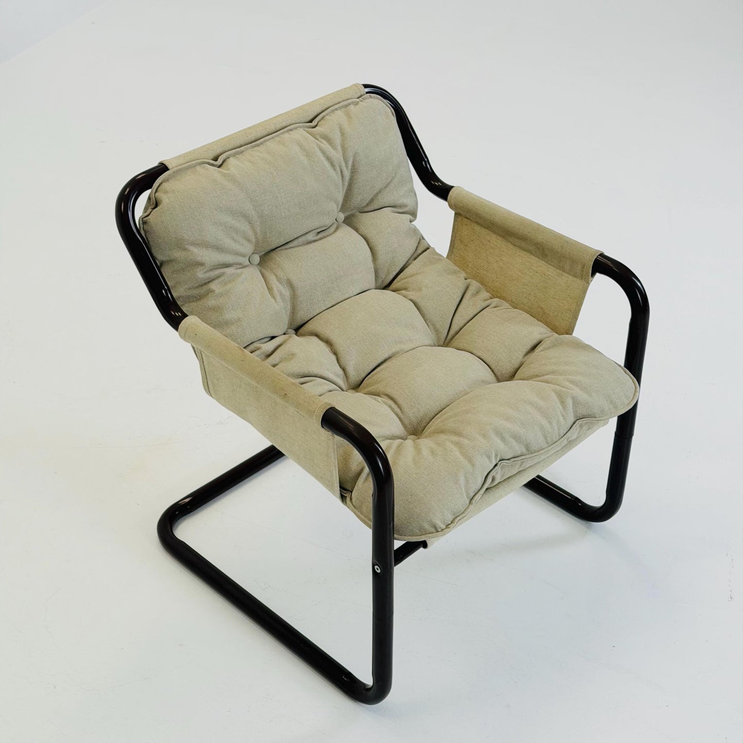 Mid century century Bauhaus tubular canvas armchair for Tomas Jelinek by IKEA 1980s