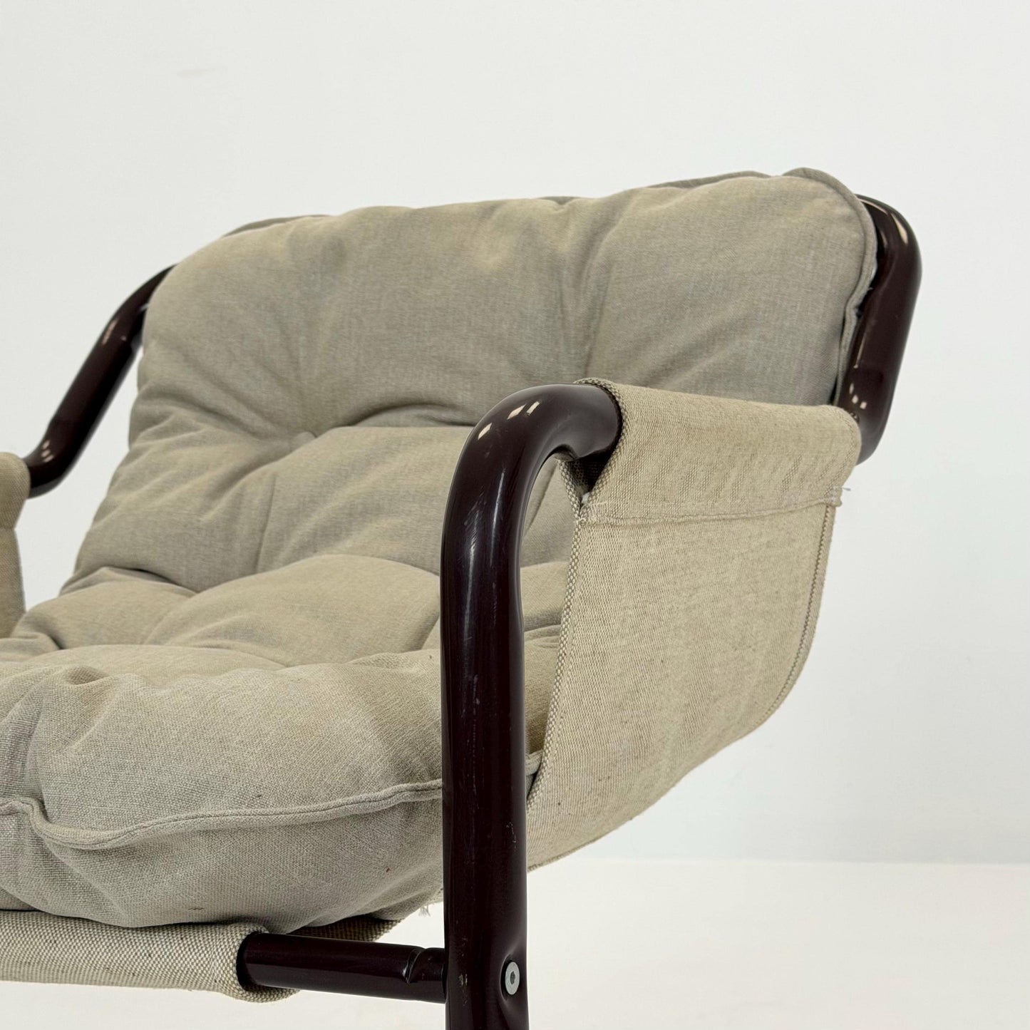 Mid century century Bauhaus tubular canvas armchair for Tomas Jelinek by IKEA 1980s
