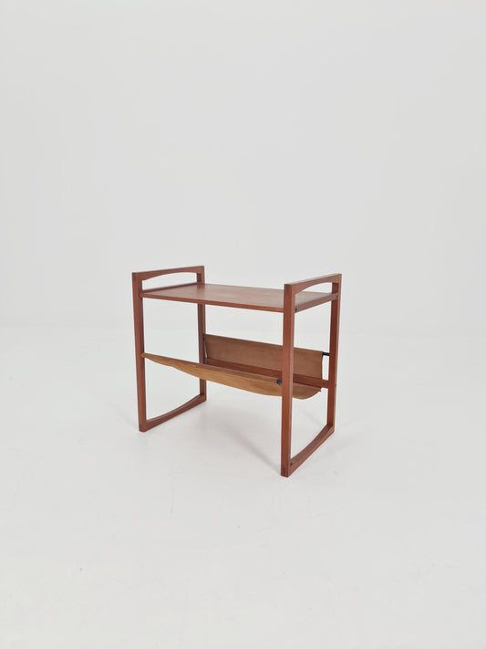 Mid century Danish teak magazine rack - side table by Kai Kristiansen for Sika Mobler, 1960s