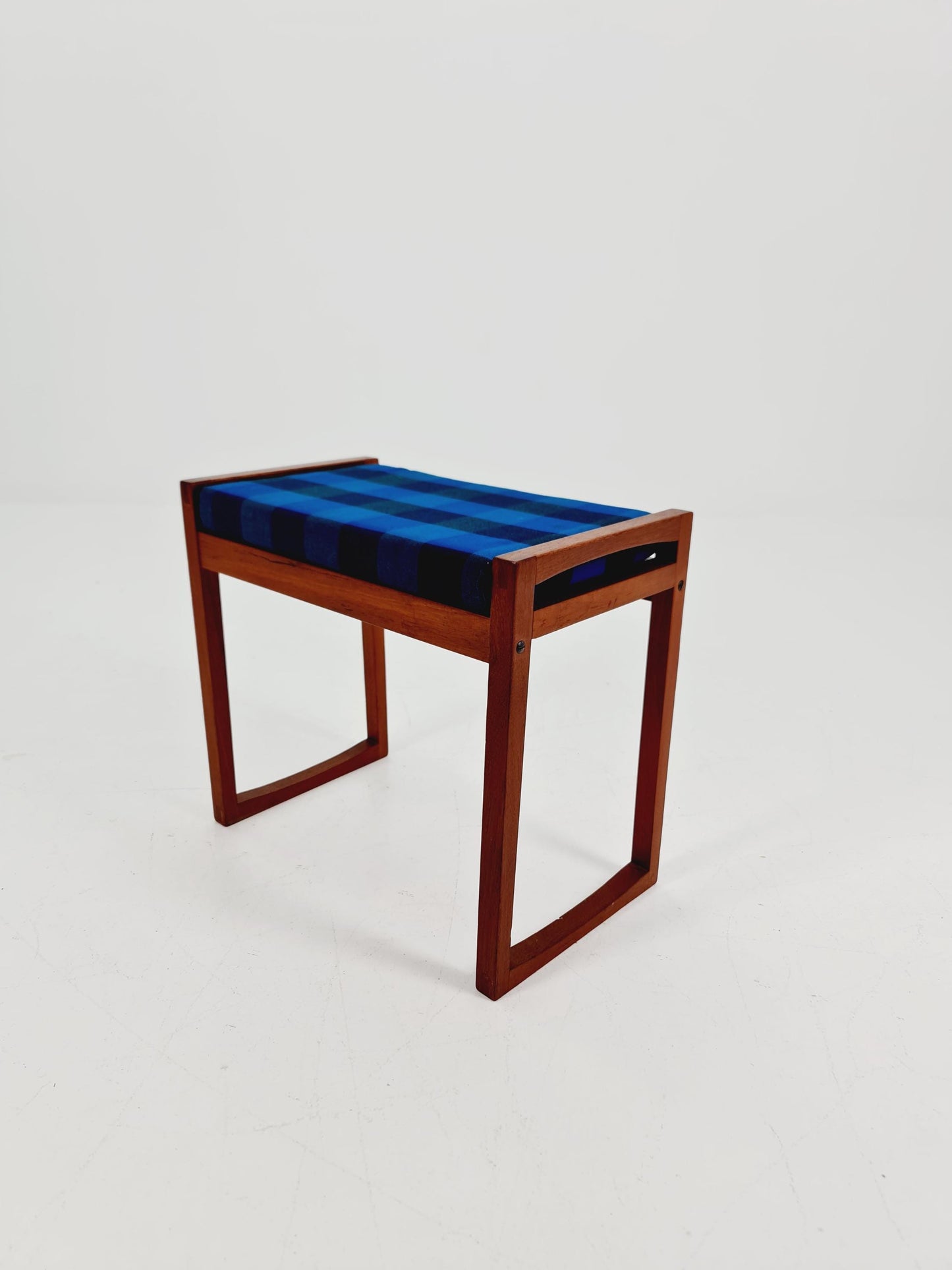 Vintage Danish teak dining stool ottoman 1960s