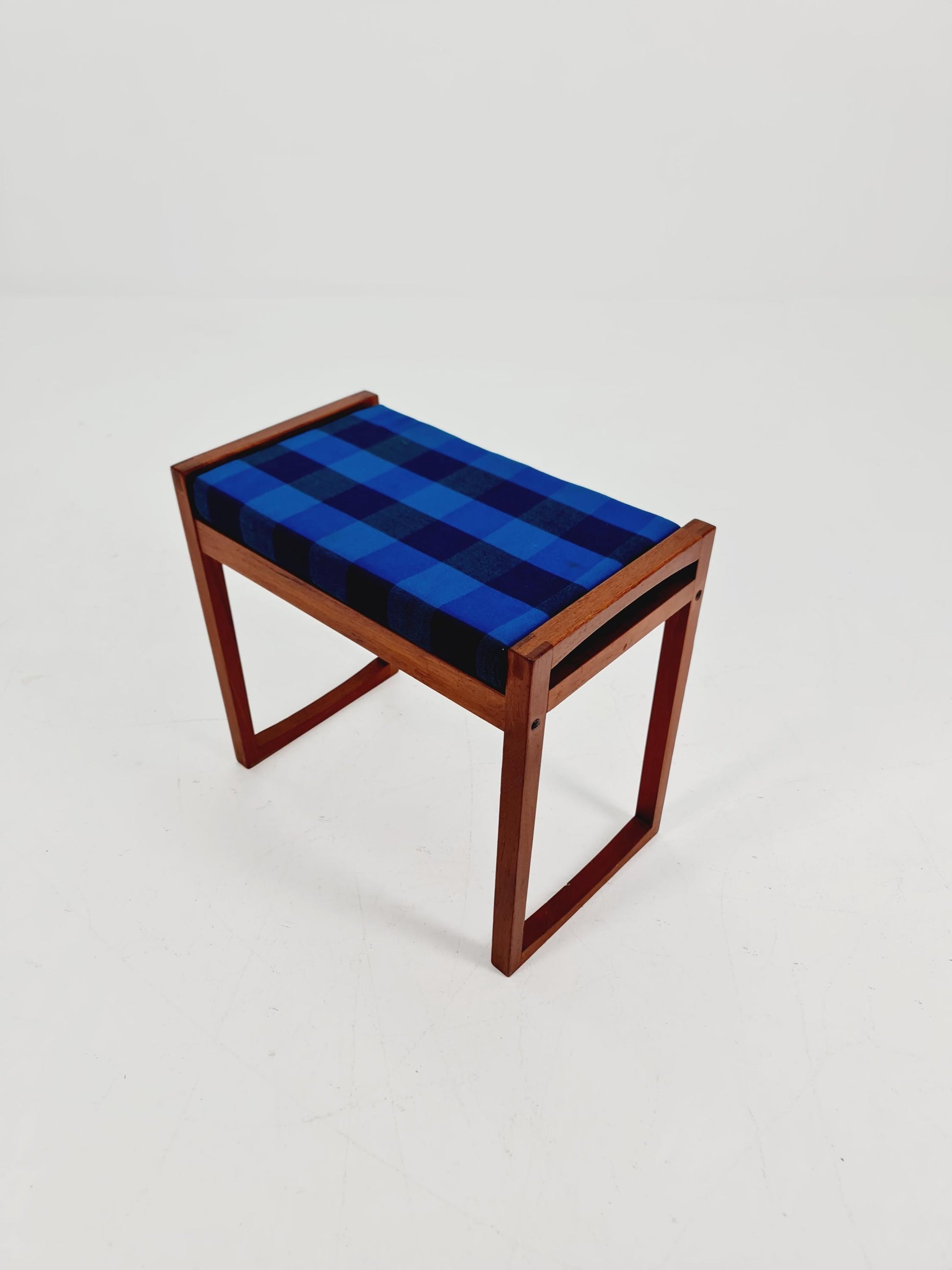 Vintage Danish teak dining stool ottoman 1960s