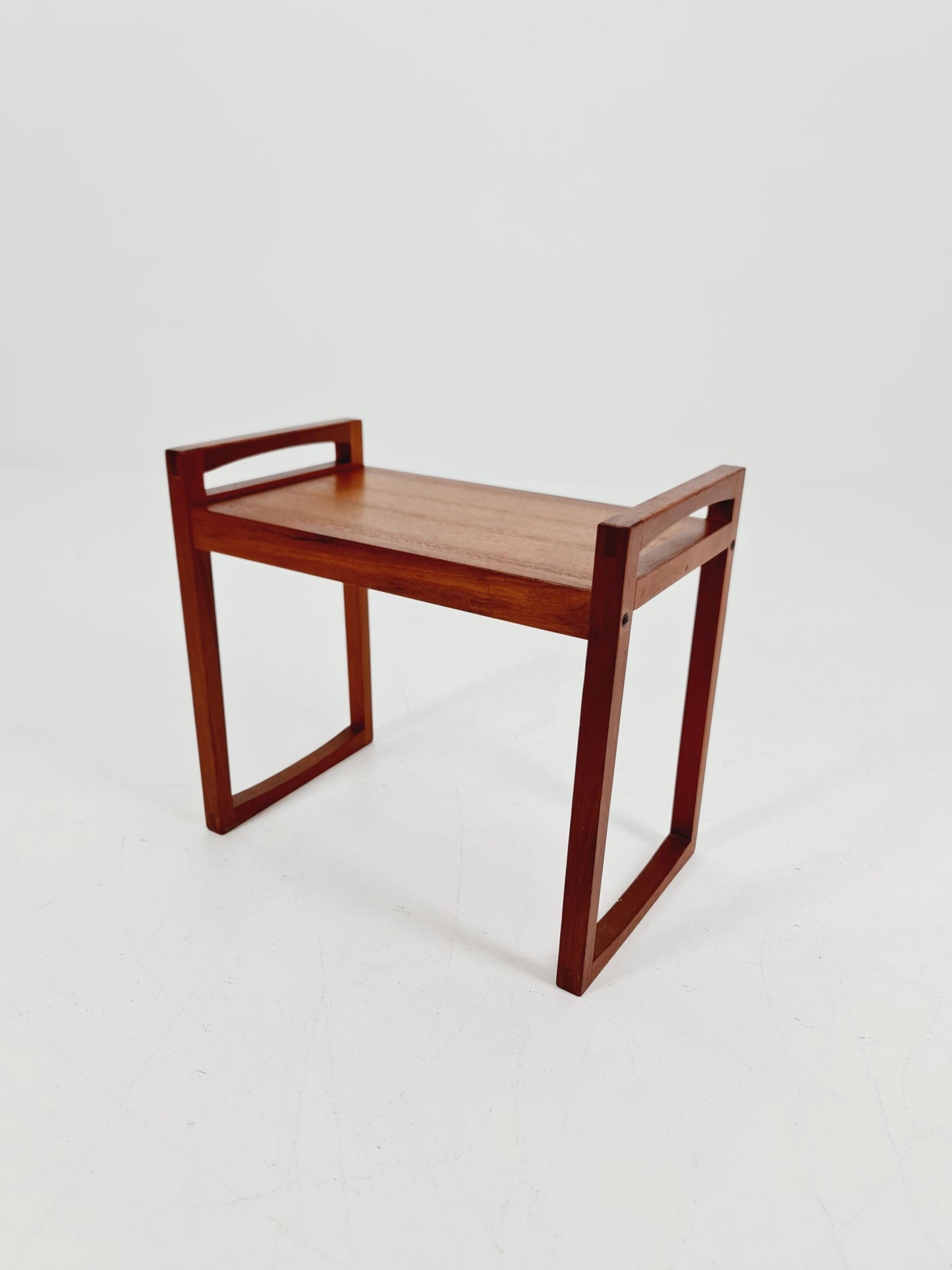 Vintage Danish teak dining stool ottoman 1960s