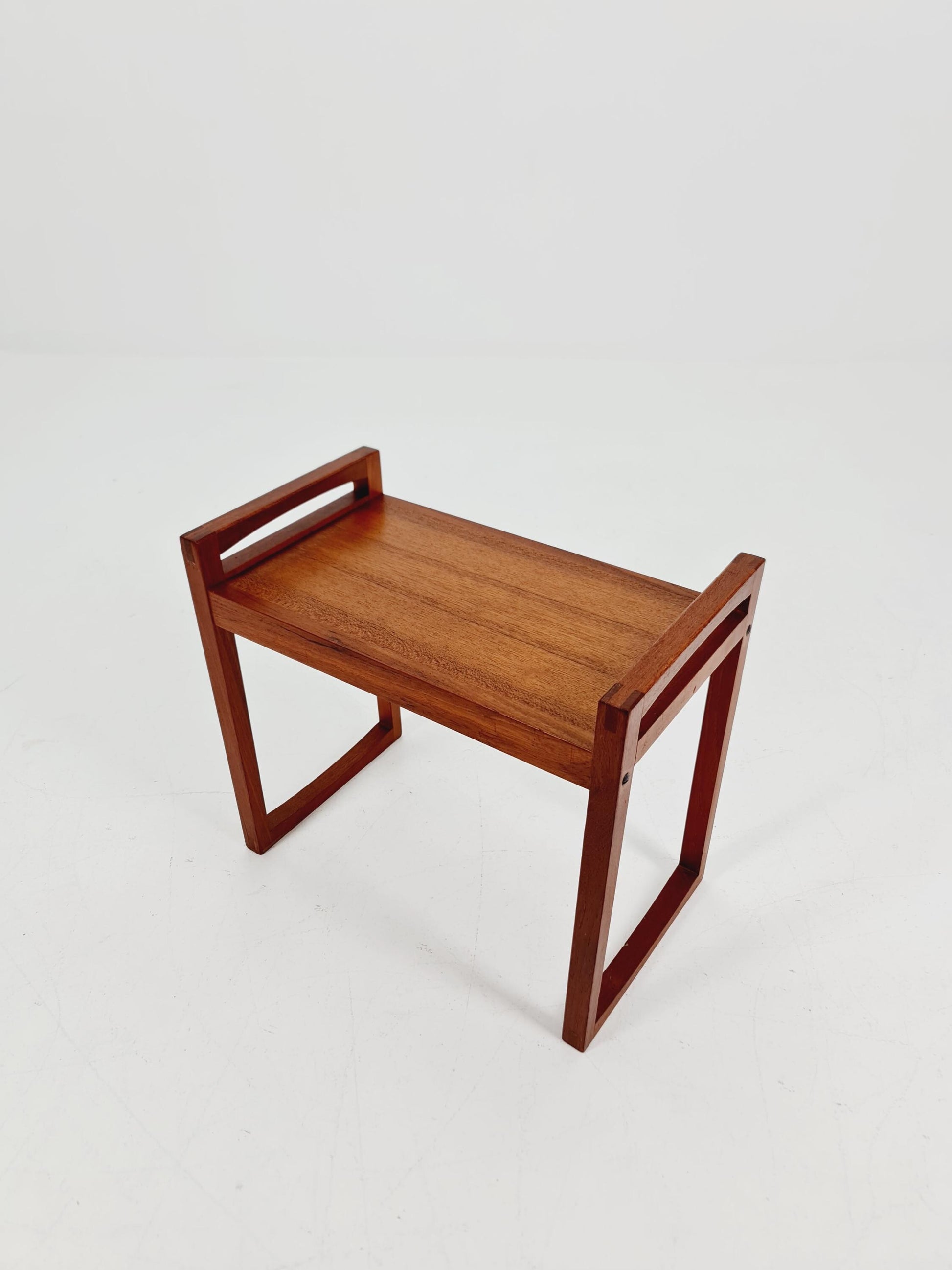 Vintage Danish teak dining stool ottoman 1960s