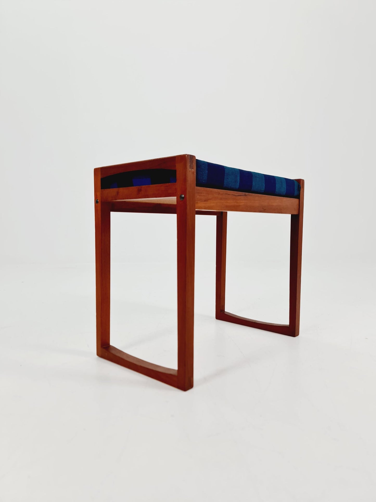 Vintage Danish teak dining stool ottoman 1960s