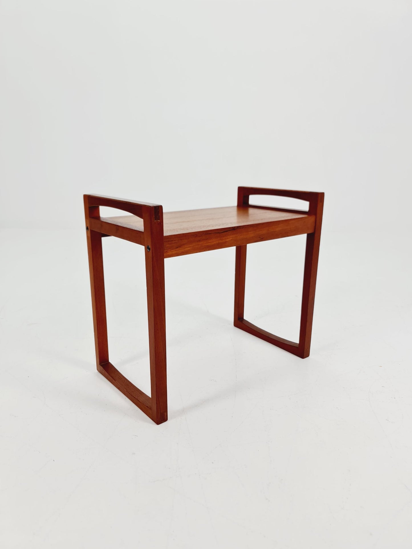 Vintage Danish teak dining stool ottoman 1960s